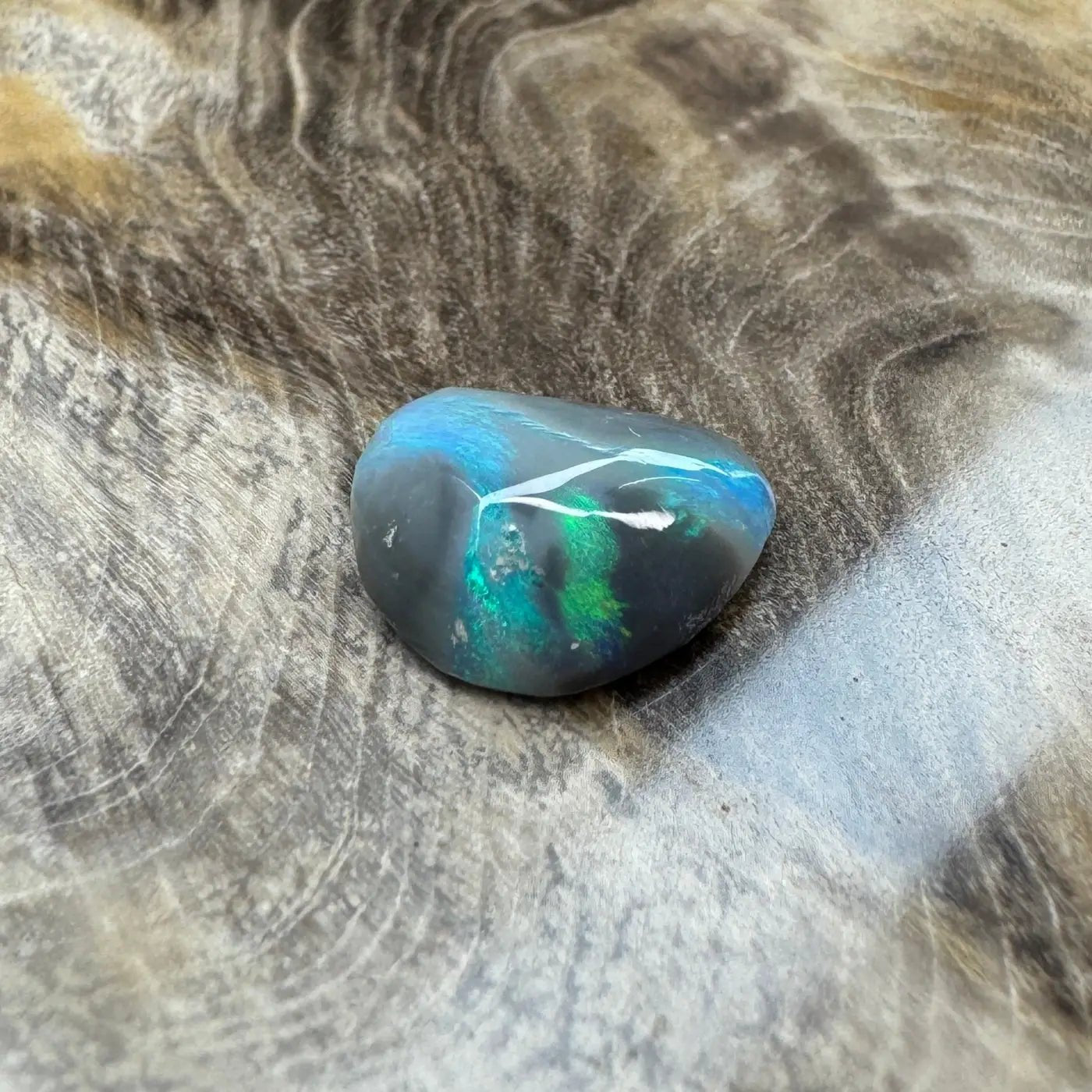 1.7ct Hand - Cut Solid Lightning Ridge Semi Black Opal