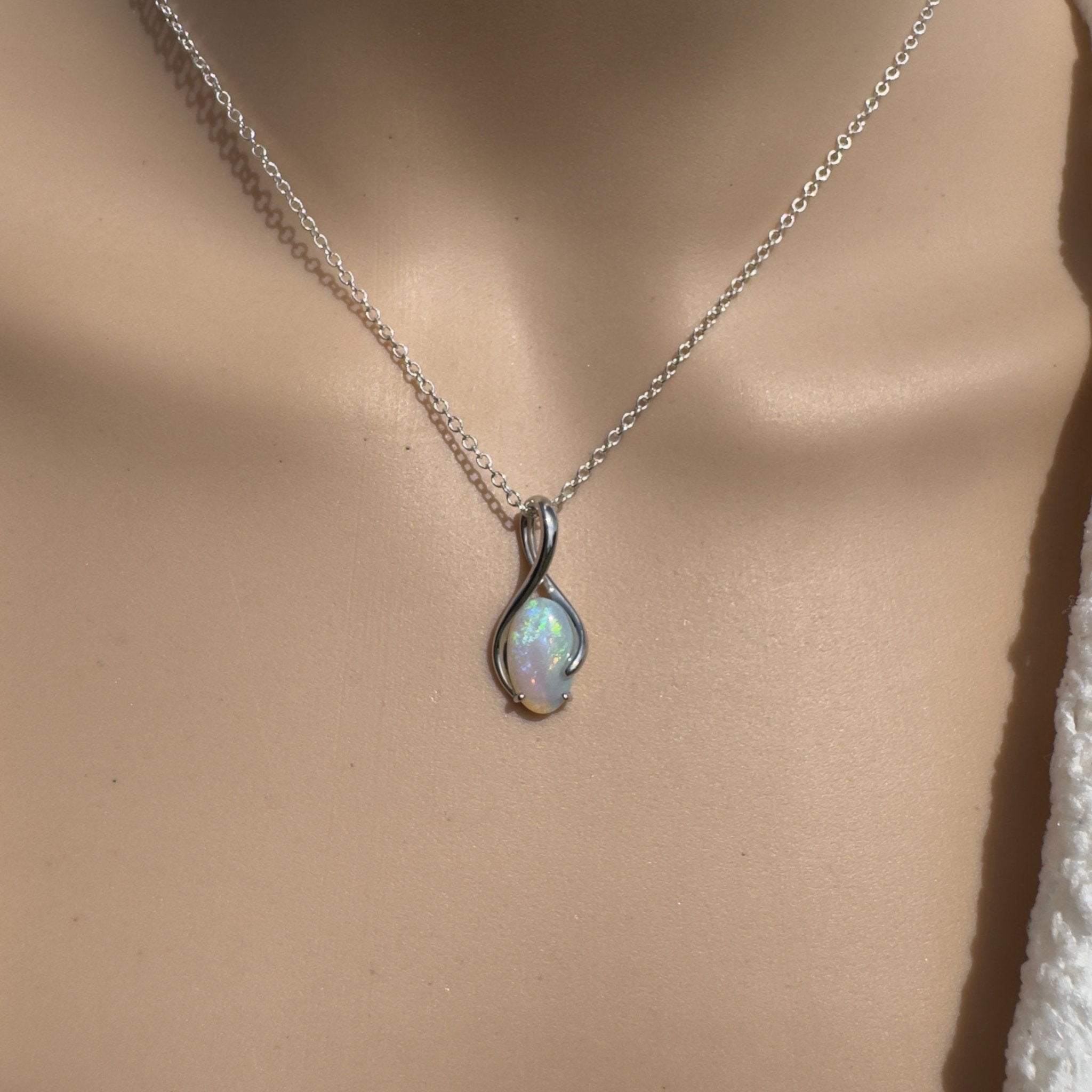 1.8ct Coober Pedy Crystal Opal Pendant Necklace ~ 'Mossman Wildfire' | 925 Sterling Silver | Solid Australian Opal