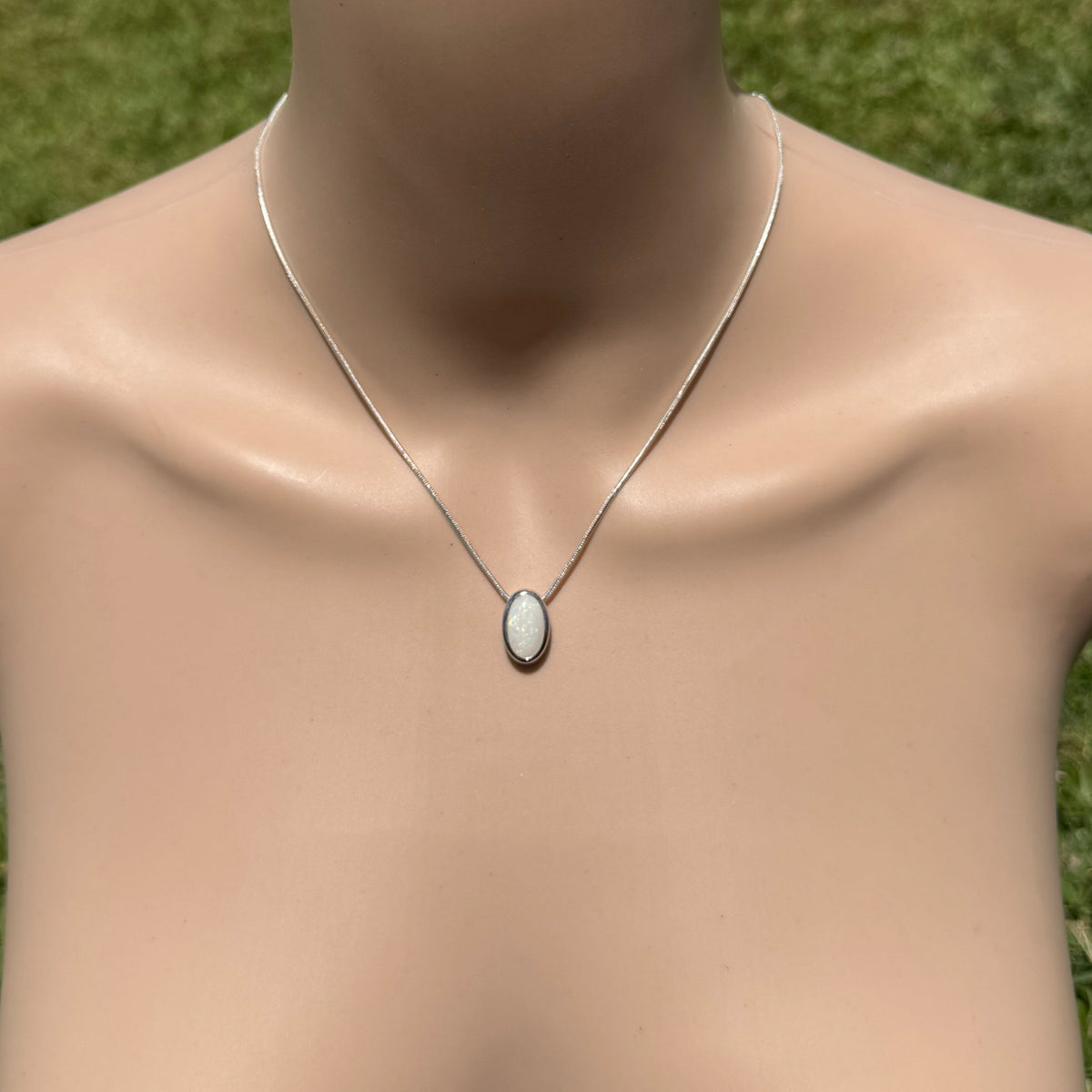 1.8ct Coober Pedy Opal Pendant Necklace ~ 'Anglesea Light' | 925 Sterling Silver | Solid Australian Opal