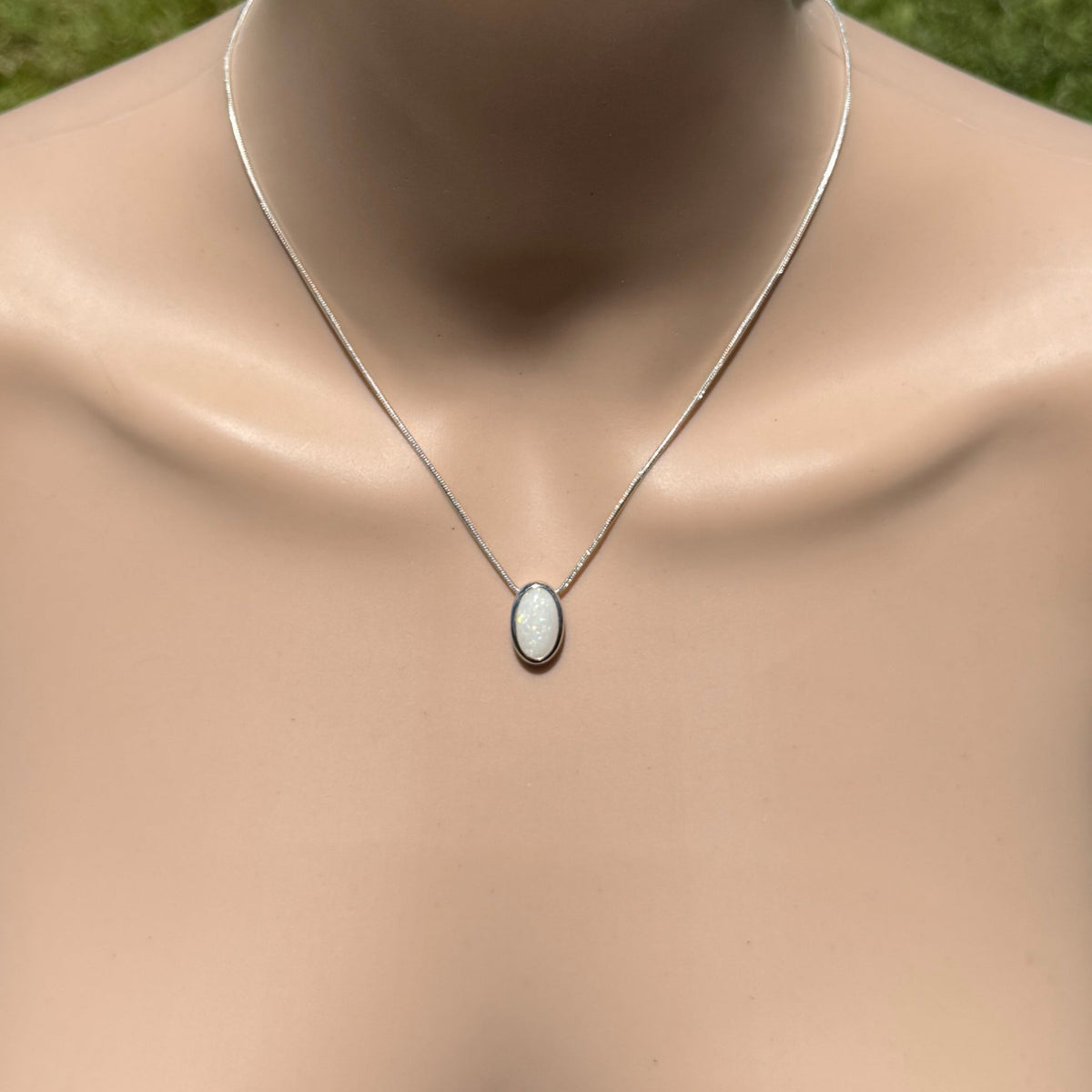 1.8ct Coober Pedy Opal Pendant Necklace ~ 'Anglesea Light' | 925 Sterling Silver | Solid Australian Opal