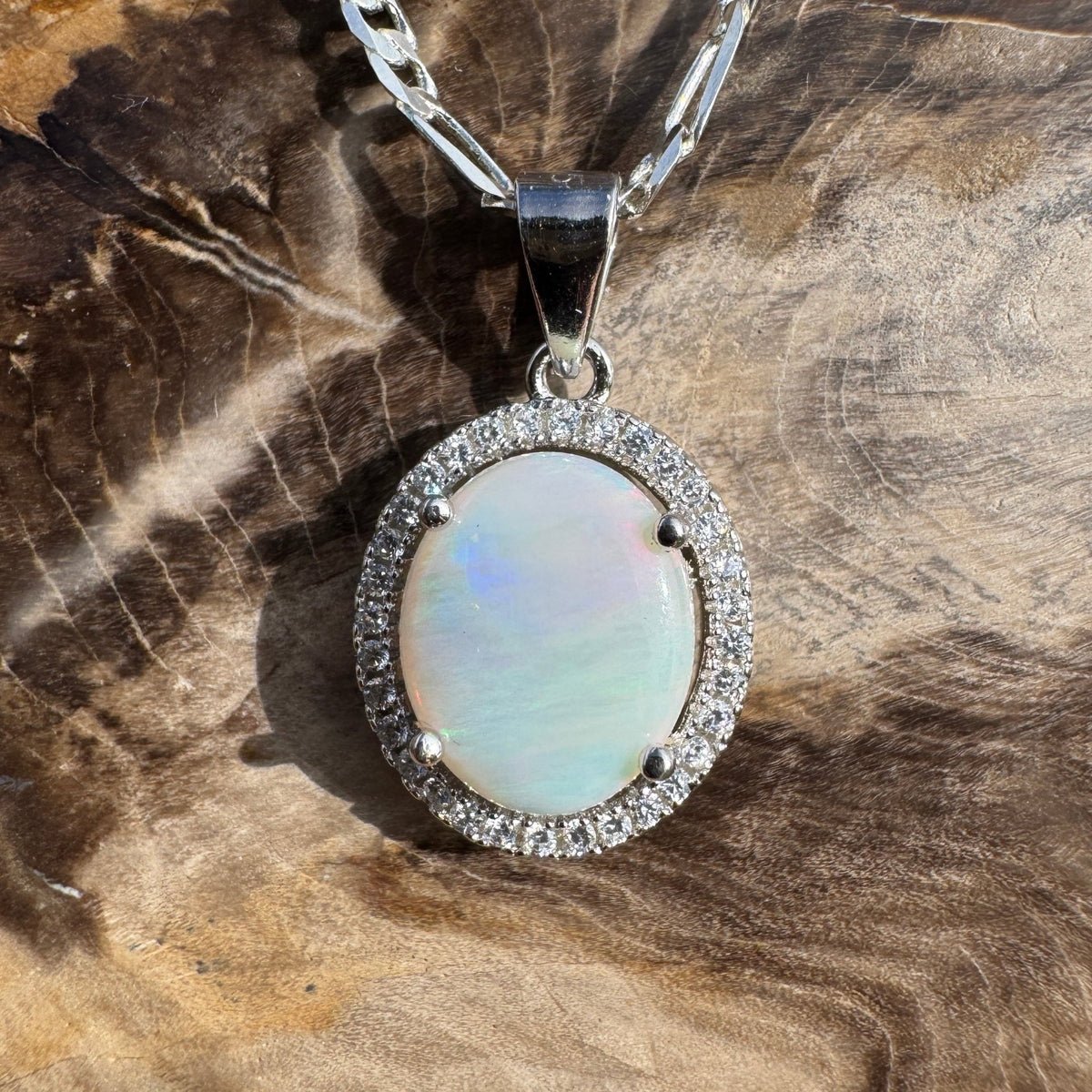 1.8ct Coober Pedy Opal Pendant Necklace ~ 'Binna Burra Rainforest' | 925 Sterling Silver | Solid Australian Opal