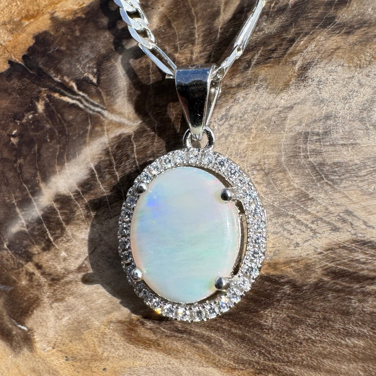 1.8ct Coober Pedy Opal Pendant Necklace ~ 'Binna Burra Rainforest' | 925 Sterling Silver | Solid Australian Opal