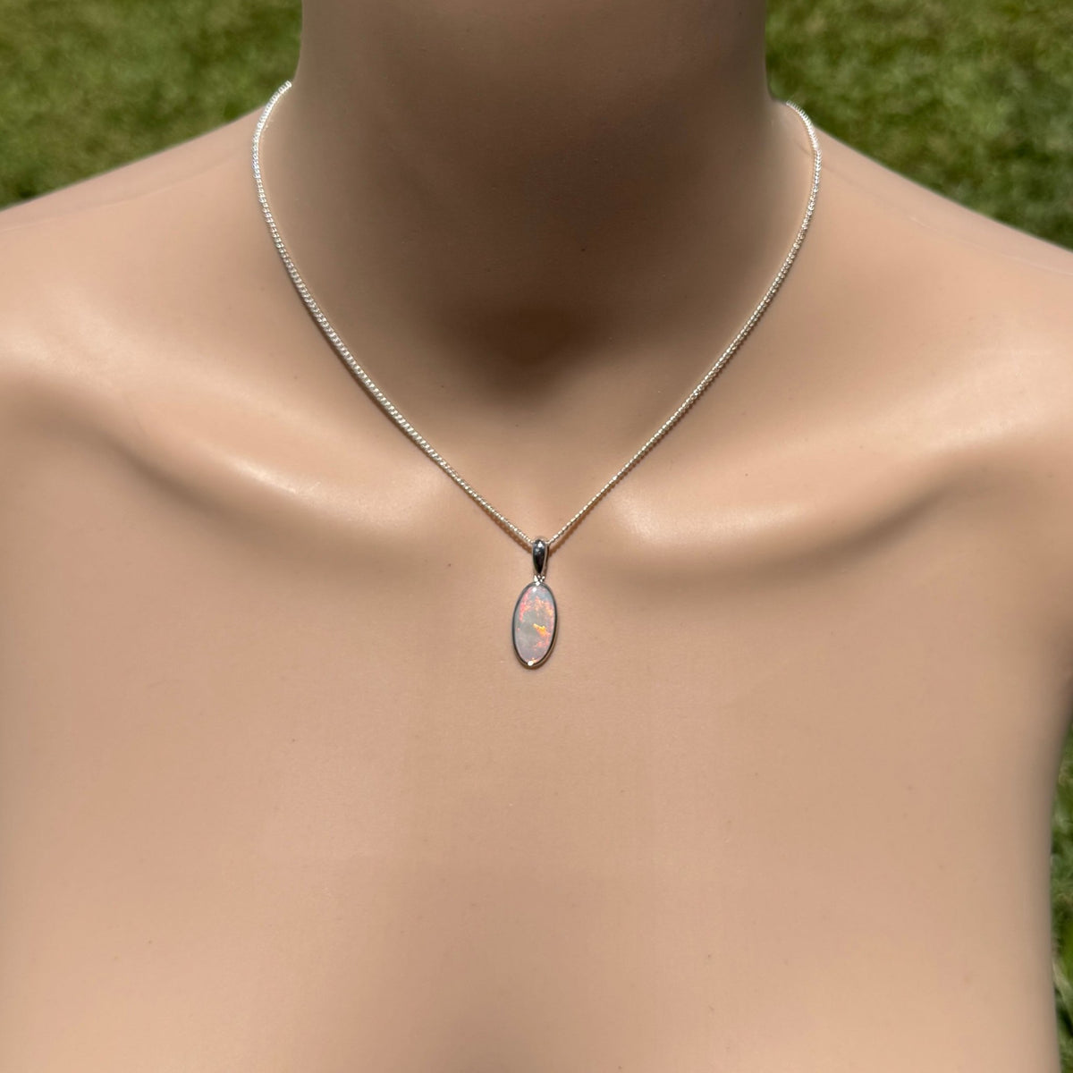 1.8ct Coober Pedy Opal Pendant Necklace ~ 'Edeowie Aurora' | 925 Sterling Silver | Solid Australian Opal