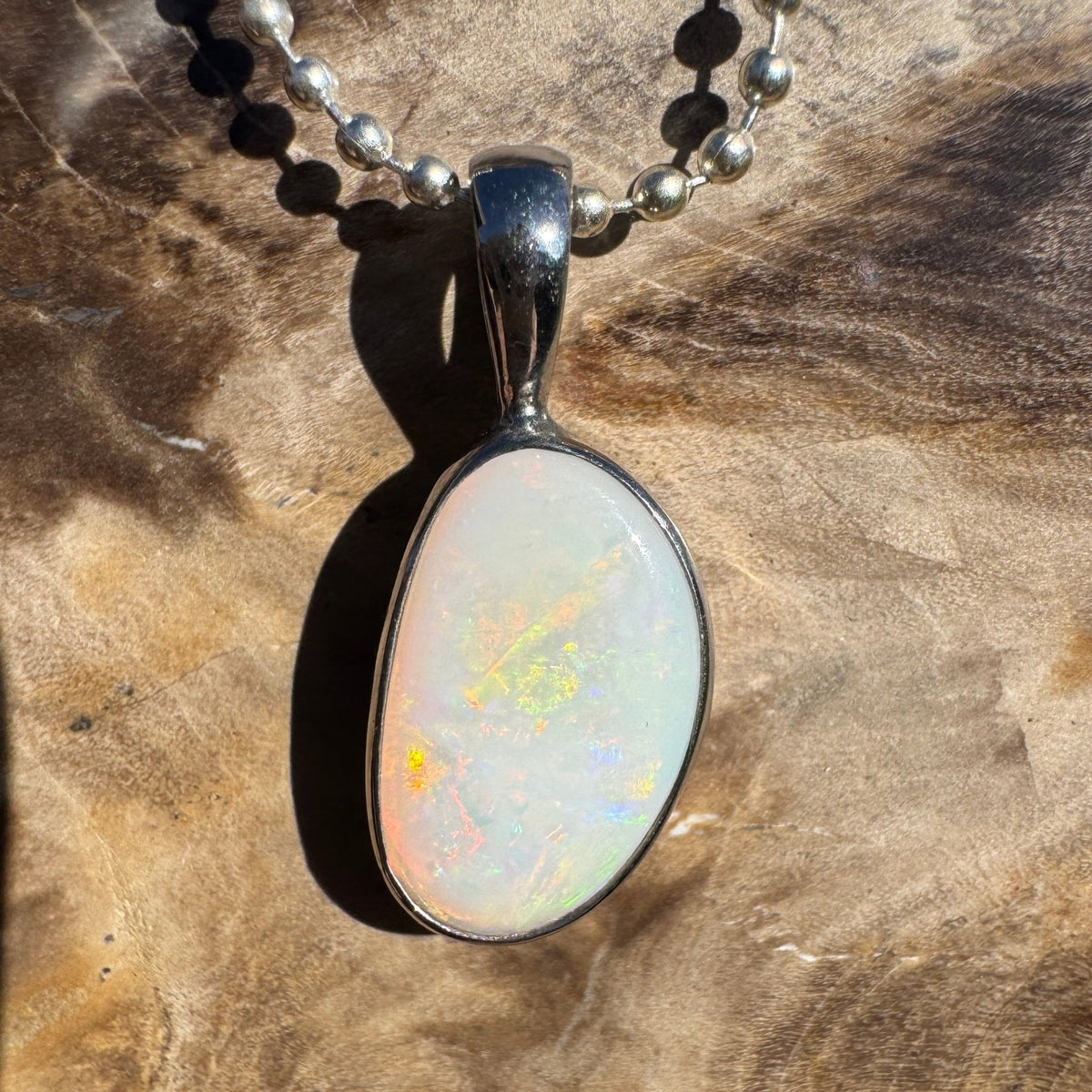 1.8ct Coober Pedy Opal Pendant Necklace ~ 'Mount Canobolas Dusk' | 925 Sterling Silver | Solid Australian Opal