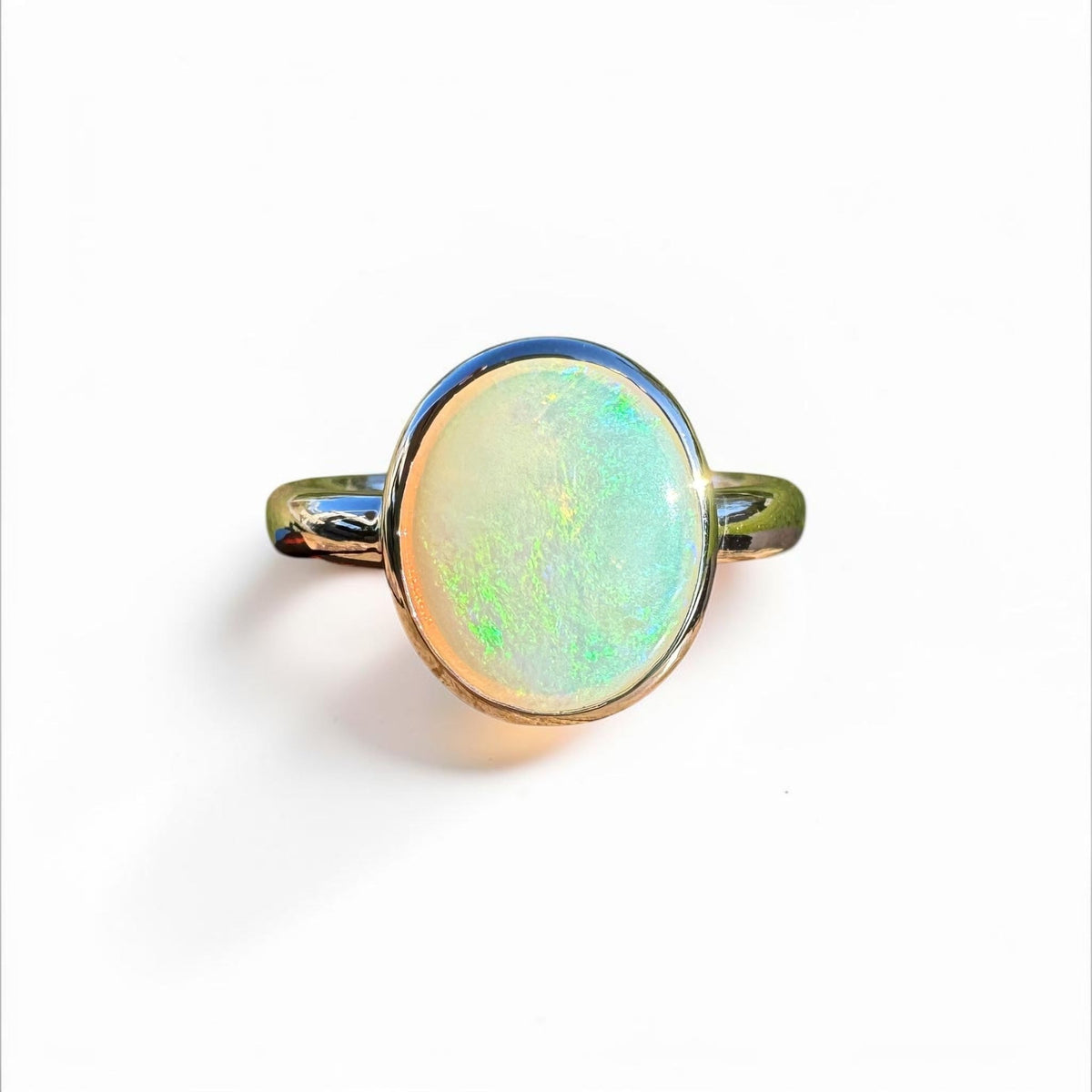 1.8ct Coober Pedy Opal Ring ~ 'Coffin Bay Blues' | 925 Sterling Silver | Solid Australian Opal