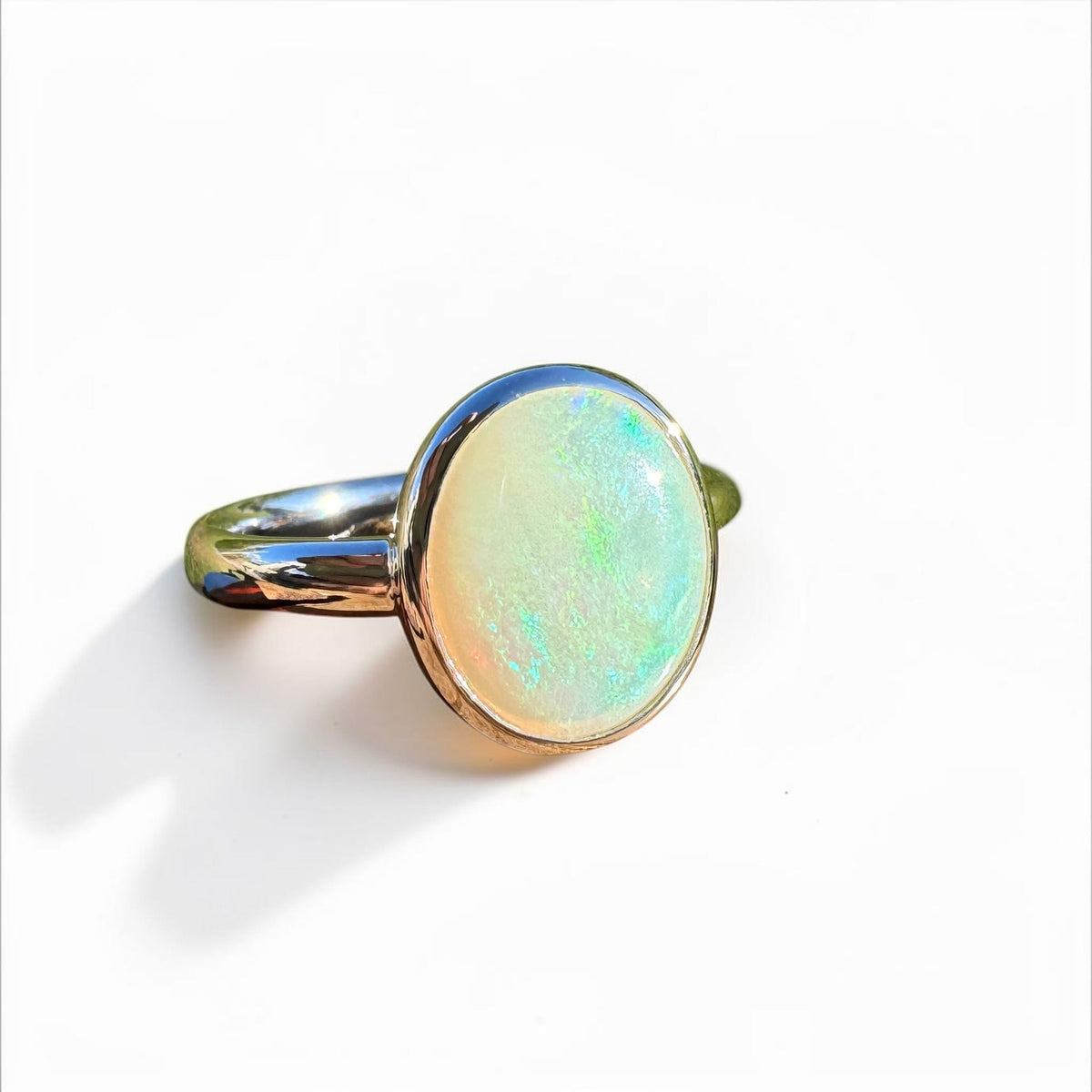 1.8ct Coober Pedy Opal Ring ~ 'Coffin Bay Blues' | 925 Sterling Silver | Solid Australian Opal