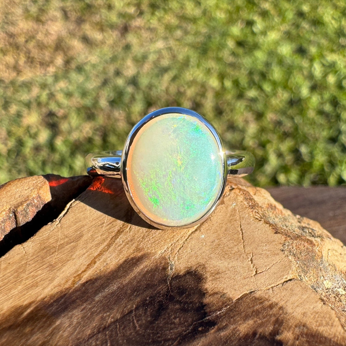 1.8ct Coober Pedy Opal Ring ~ 'Coffin Bay Blues' | 925 Sterling Silver | Solid Australian Opal