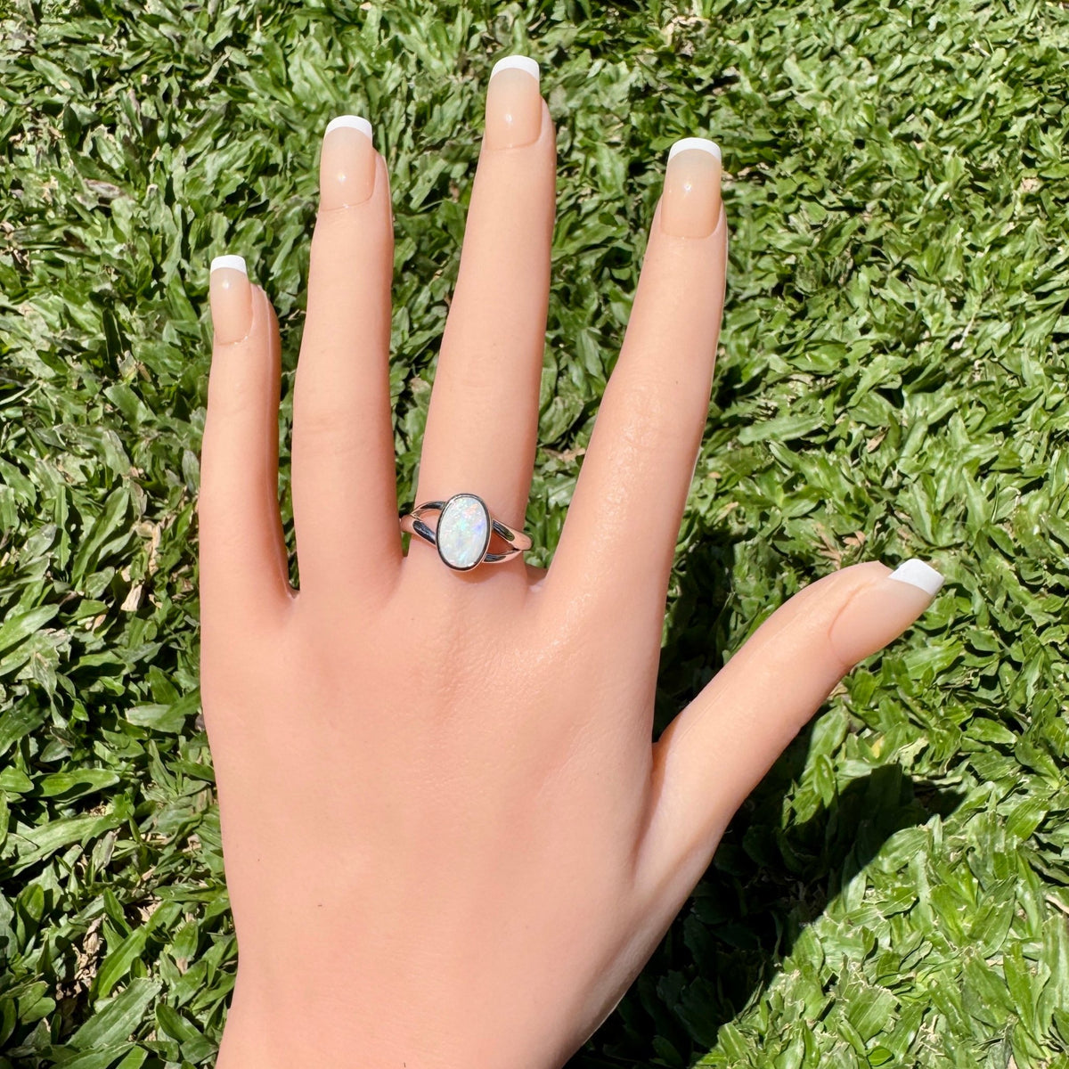 1.8ct Coober Pedy Opal Ring ~ 'Red Centre Halo' | 925 Sterling Silver | Solid Australian Opal
