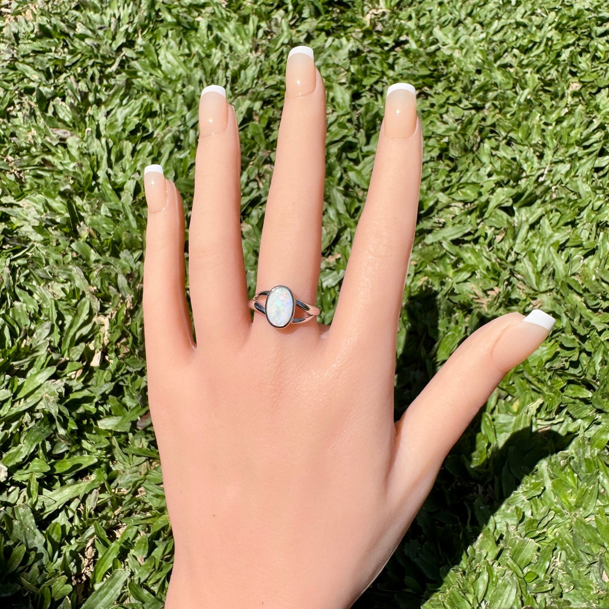 1.8ct Coober Pedy Opal Ring ~ 'Red Centre Halo' | 925 Sterling Silver | Solid Australian Opal