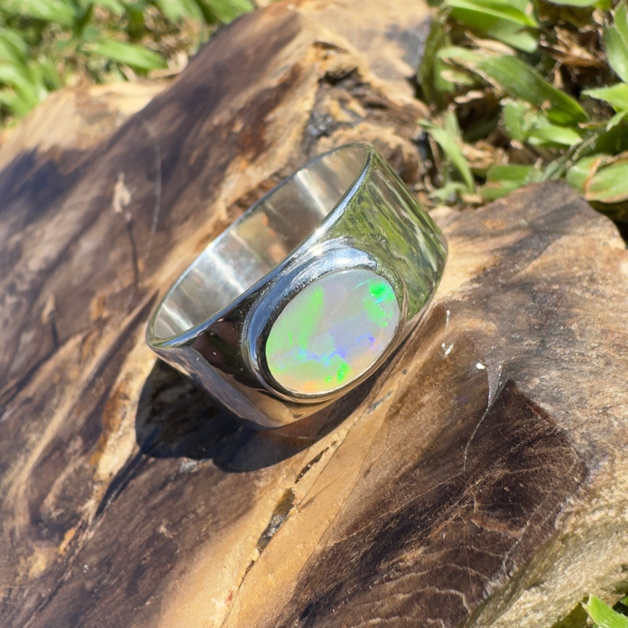 1.8ct Lightning Ridge Opal Ring ~ 'Gippsland Glow' | 925 Sterling Silver | Solid Australian Opal