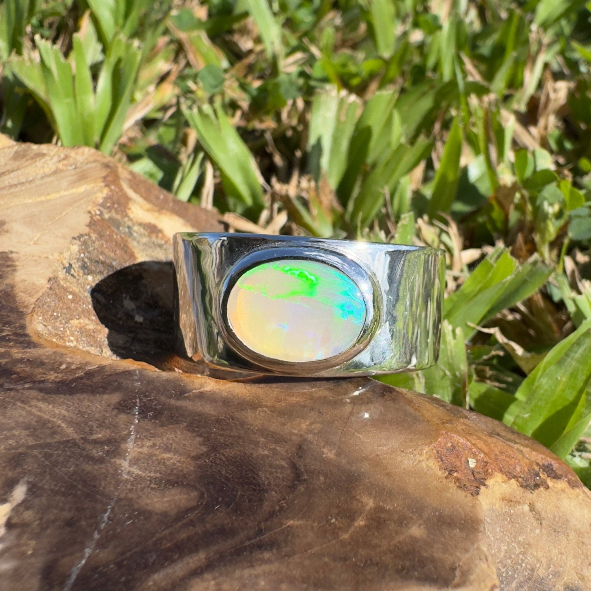1.8ct Lightning Ridge Opal Ring ~ 'Gippsland Glow' | 925 Sterling Silver | Solid Australian Opal