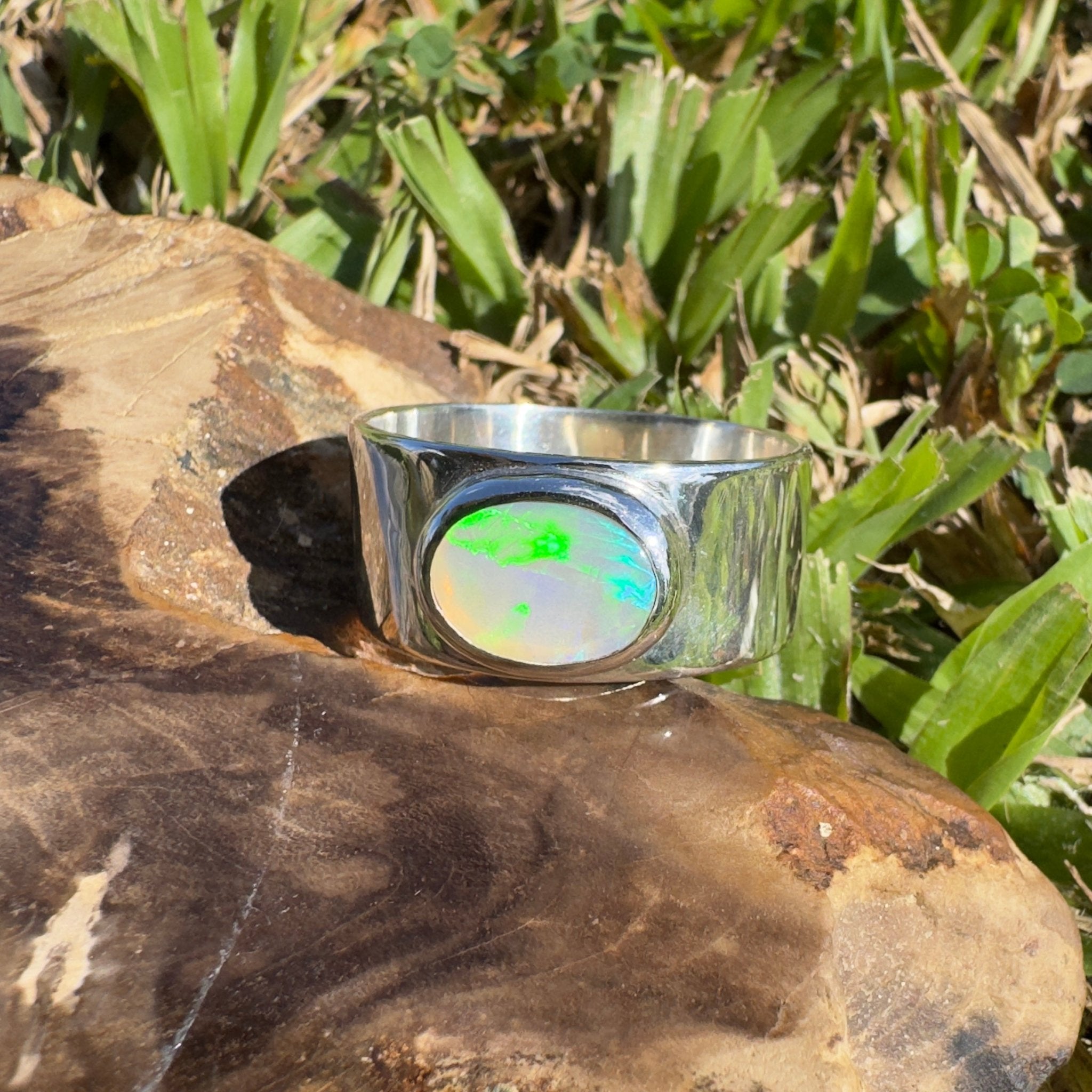 1.8ct Lightning Ridge Opal Ring ~ 'Gippsland Glow' | 925 Sterling Silver | Solid Australian Opal