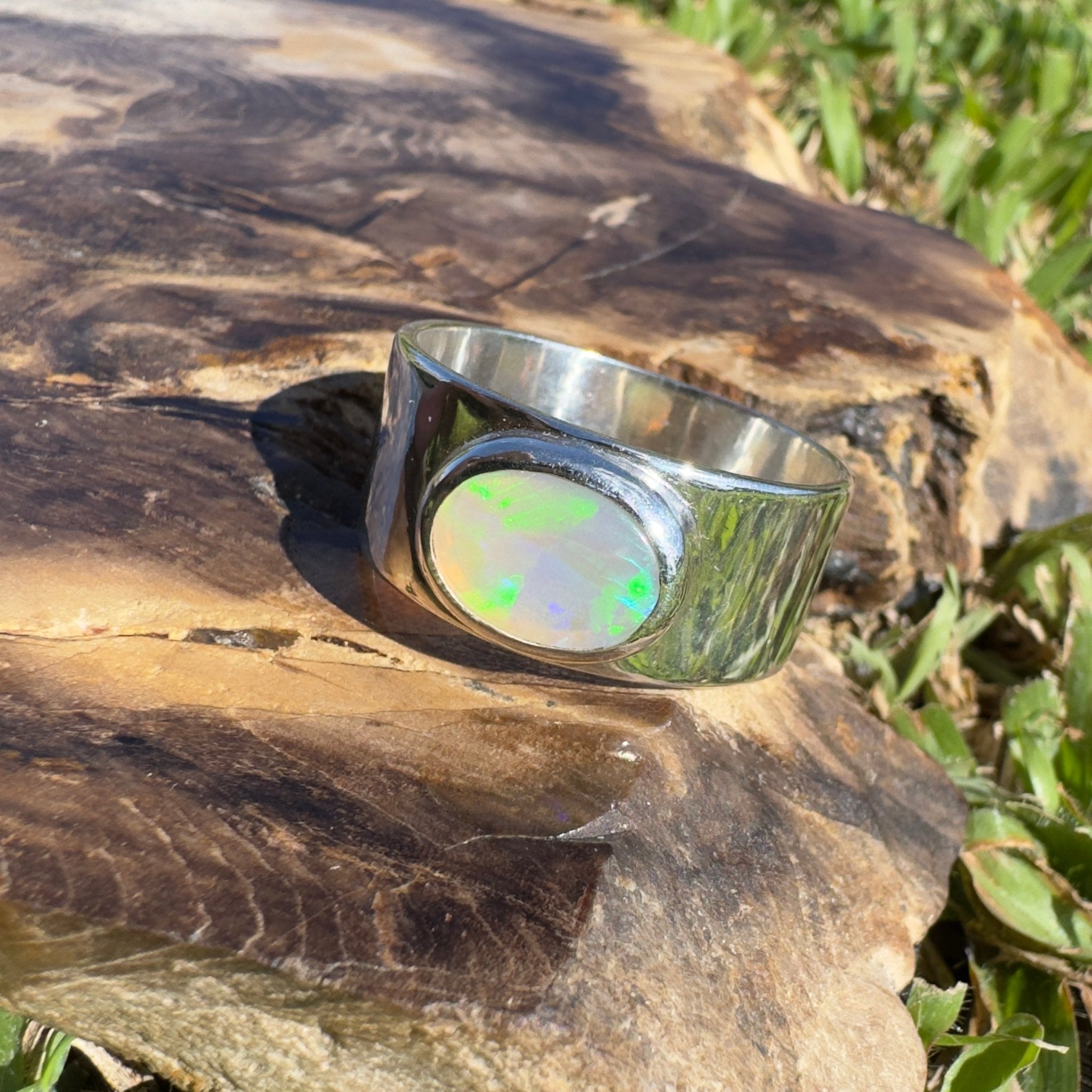 1.8ct Lightning Ridge Opal Ring ~ 'Gippsland Glow' | 925 Sterling Silver | Solid Australian Opal