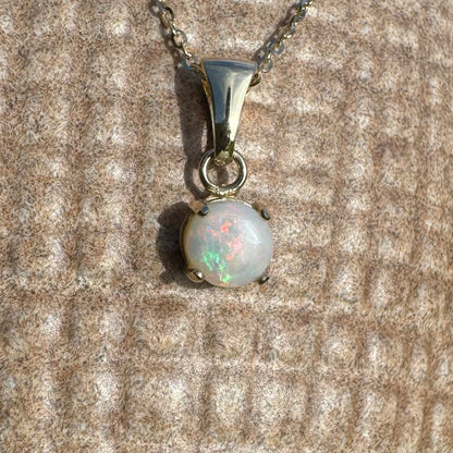 'Outback Fire' ~ Handcrafted 9ct Solid Gold 0.8ct Coober Pedy Opal Pendant