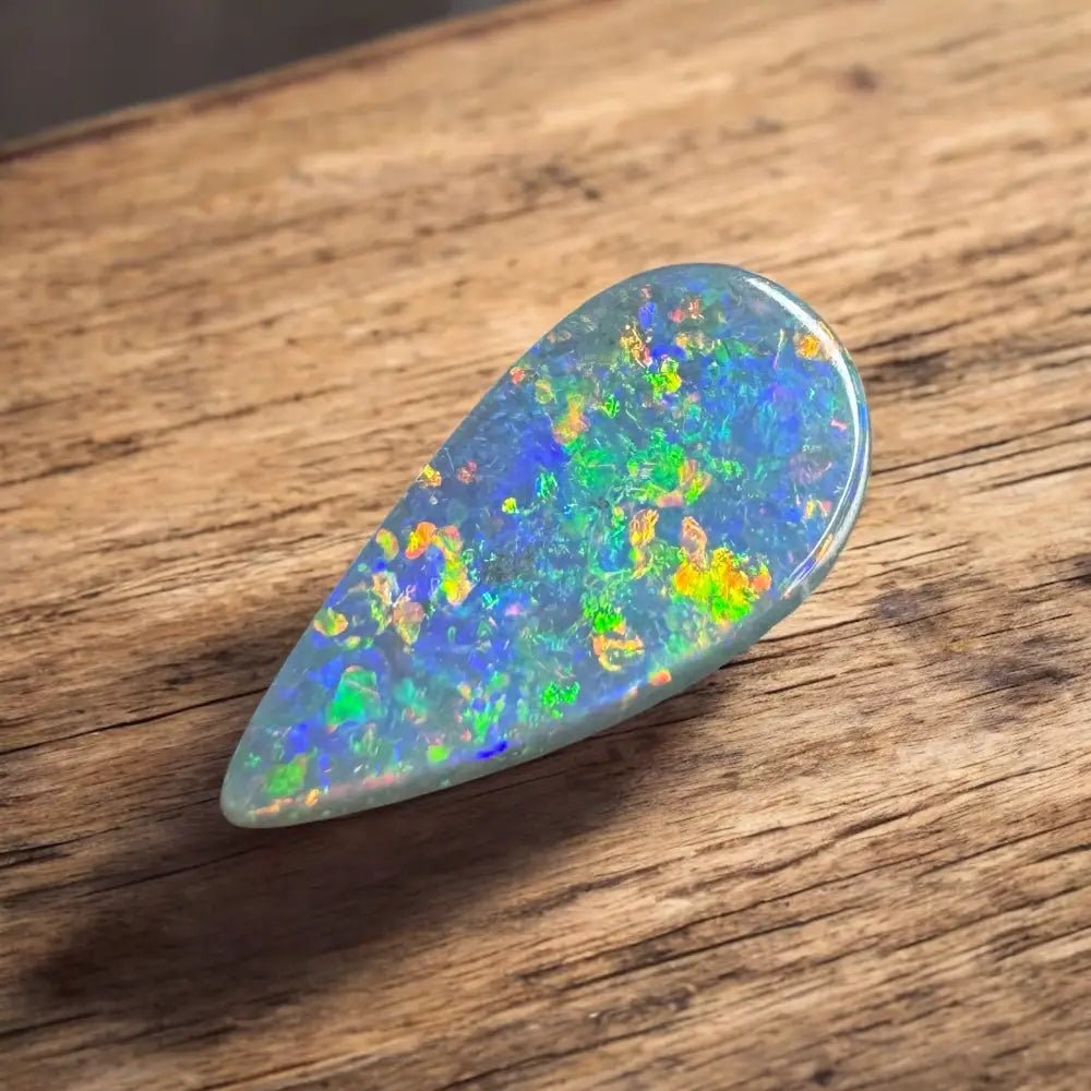1.9carat Hand - Cut Solid Lightning Ridge Semi Black Opal