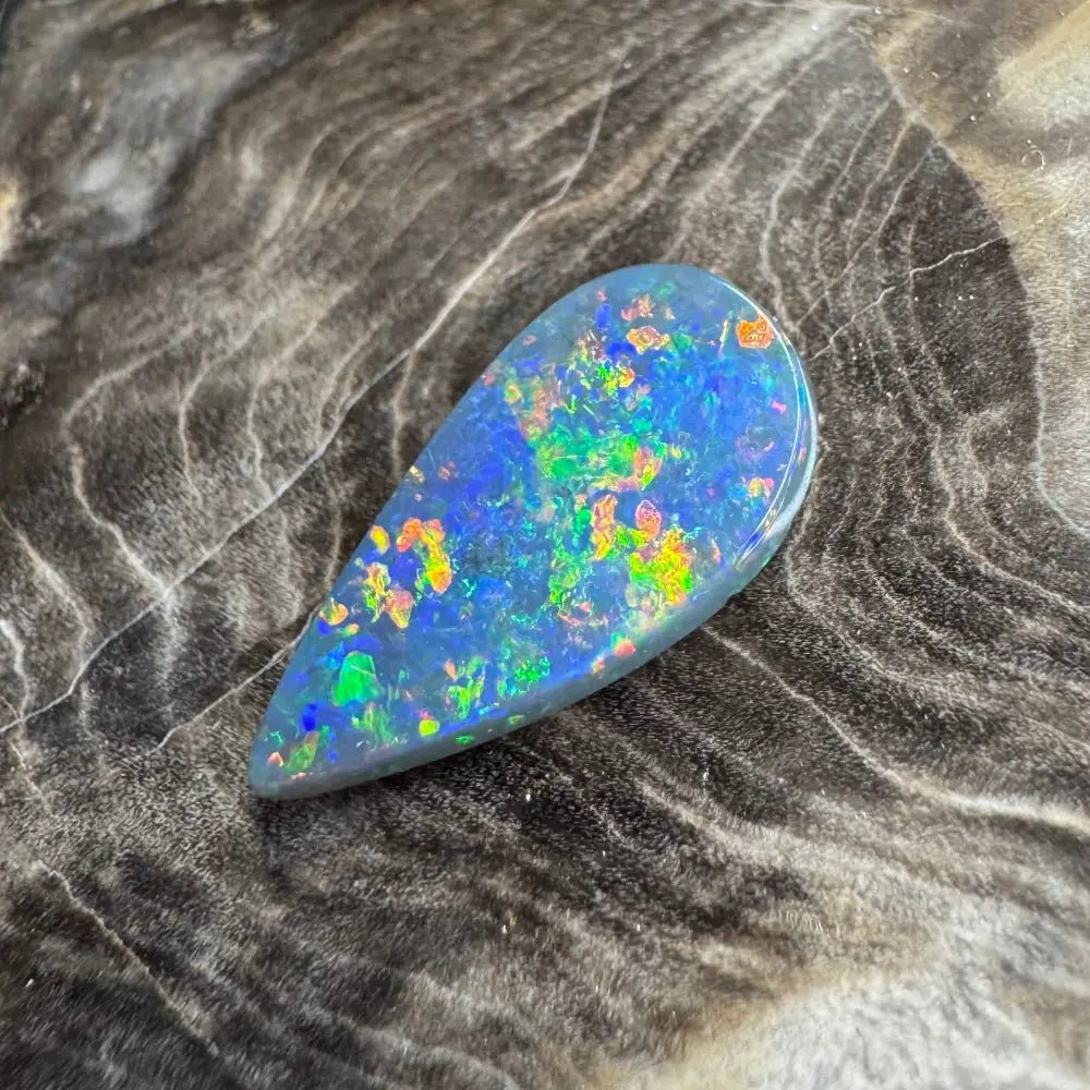 1.9carat Hand - Cut Solid Lightning Ridge Semi Black Opal