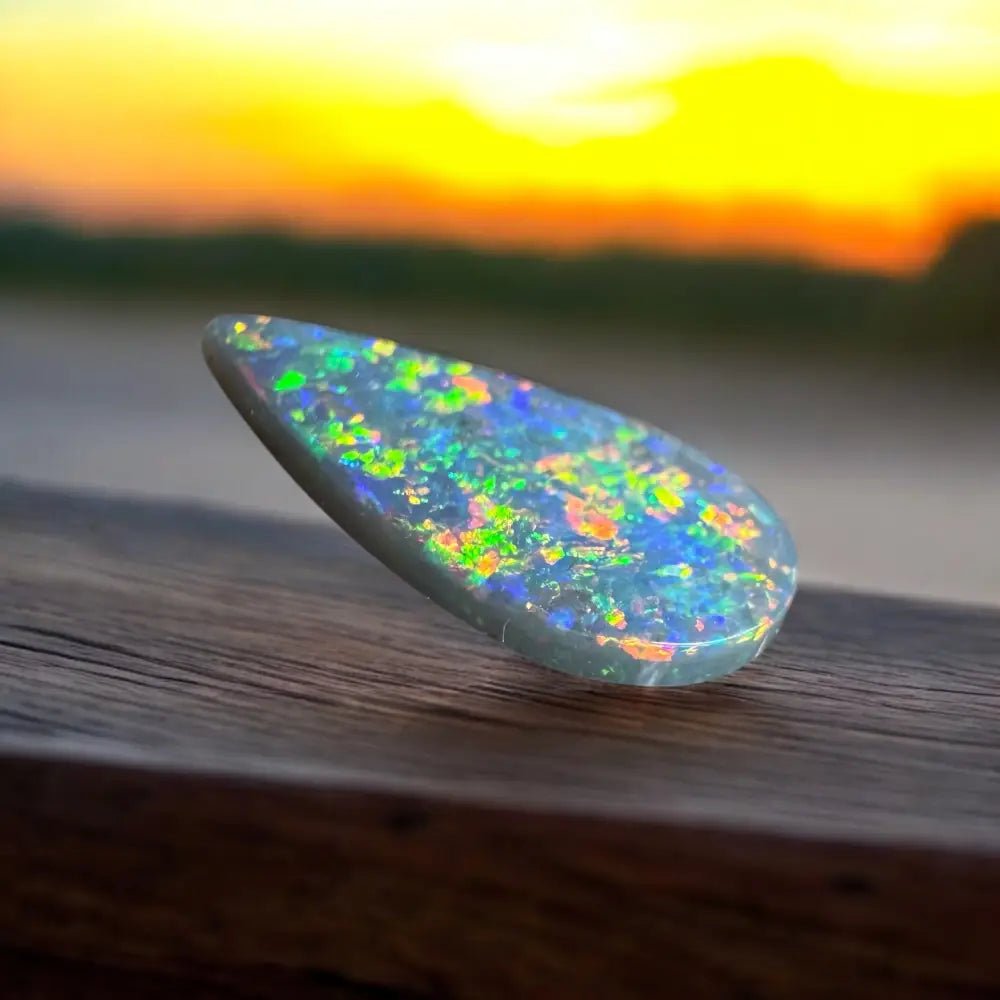 1.9carat Hand - Cut Solid Lightning Ridge Semi Black Opal