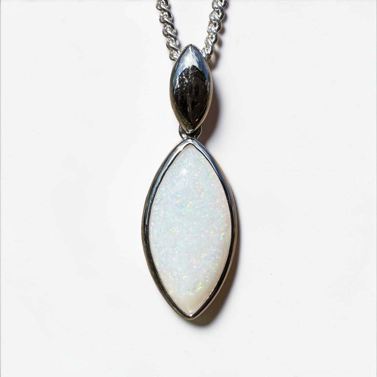 1.9ct Coober Pedy Opal Pendant Necklace ~ 'Penola Flicker' | 925 Sterling Silver | Solid Australian Opal