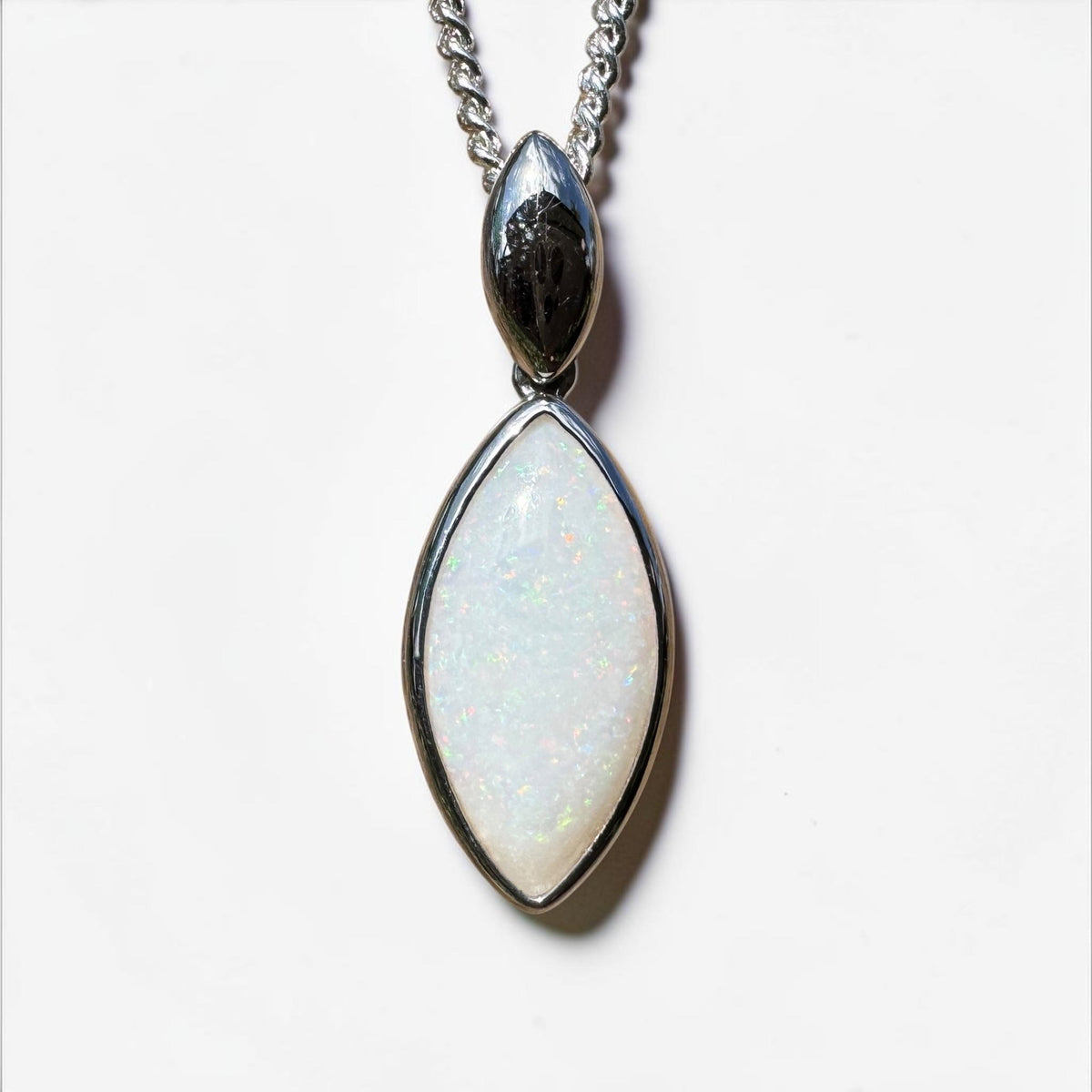 1.9ct Coober Pedy Opal Pendant Necklace ~ 'Penola Flicker' | 925 Sterling Silver | Solid Australian Opal