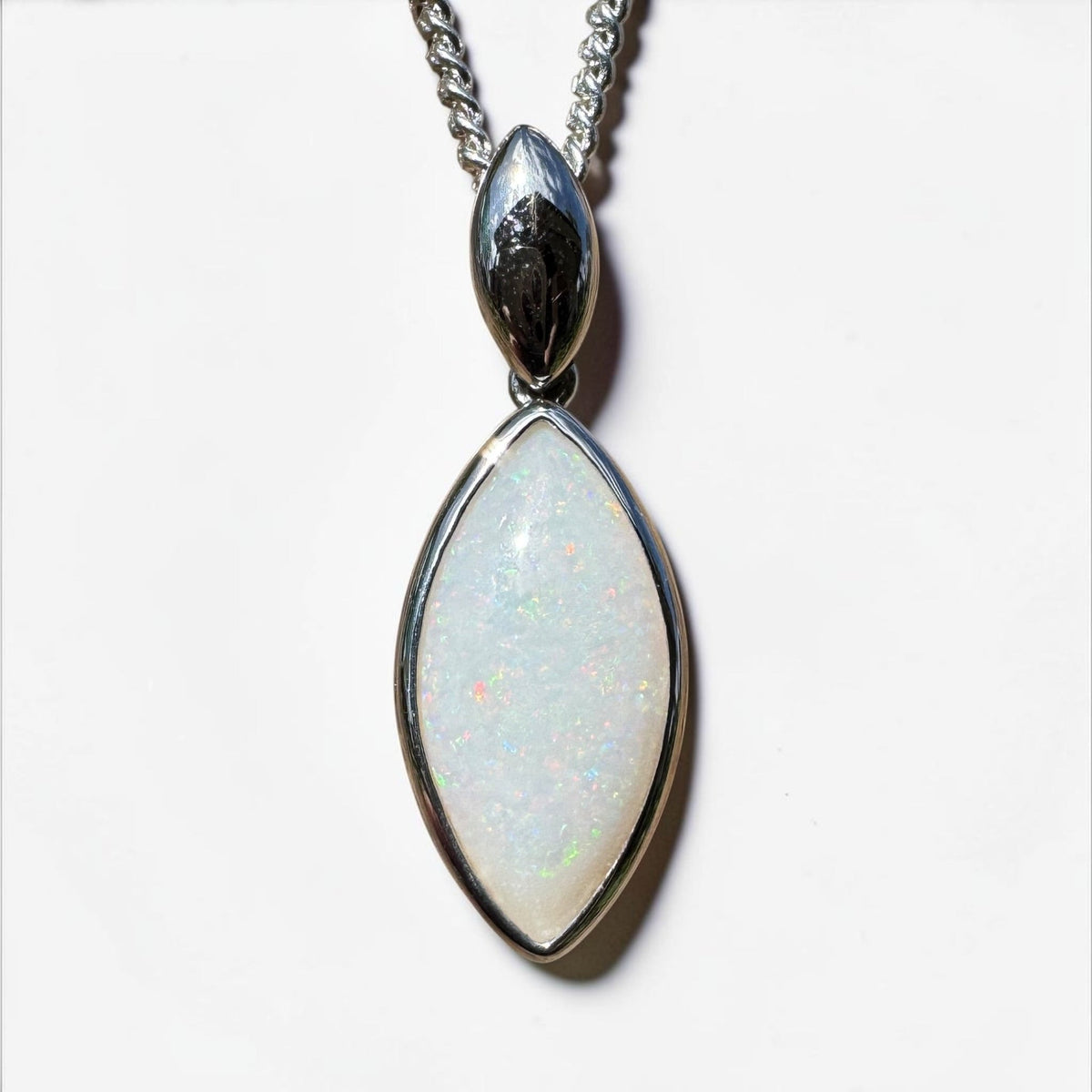 1.9ct Coober Pedy Opal Pendant Necklace ~ 'Penola Flicker' | 925 Sterling Silver | Solid Australian Opal