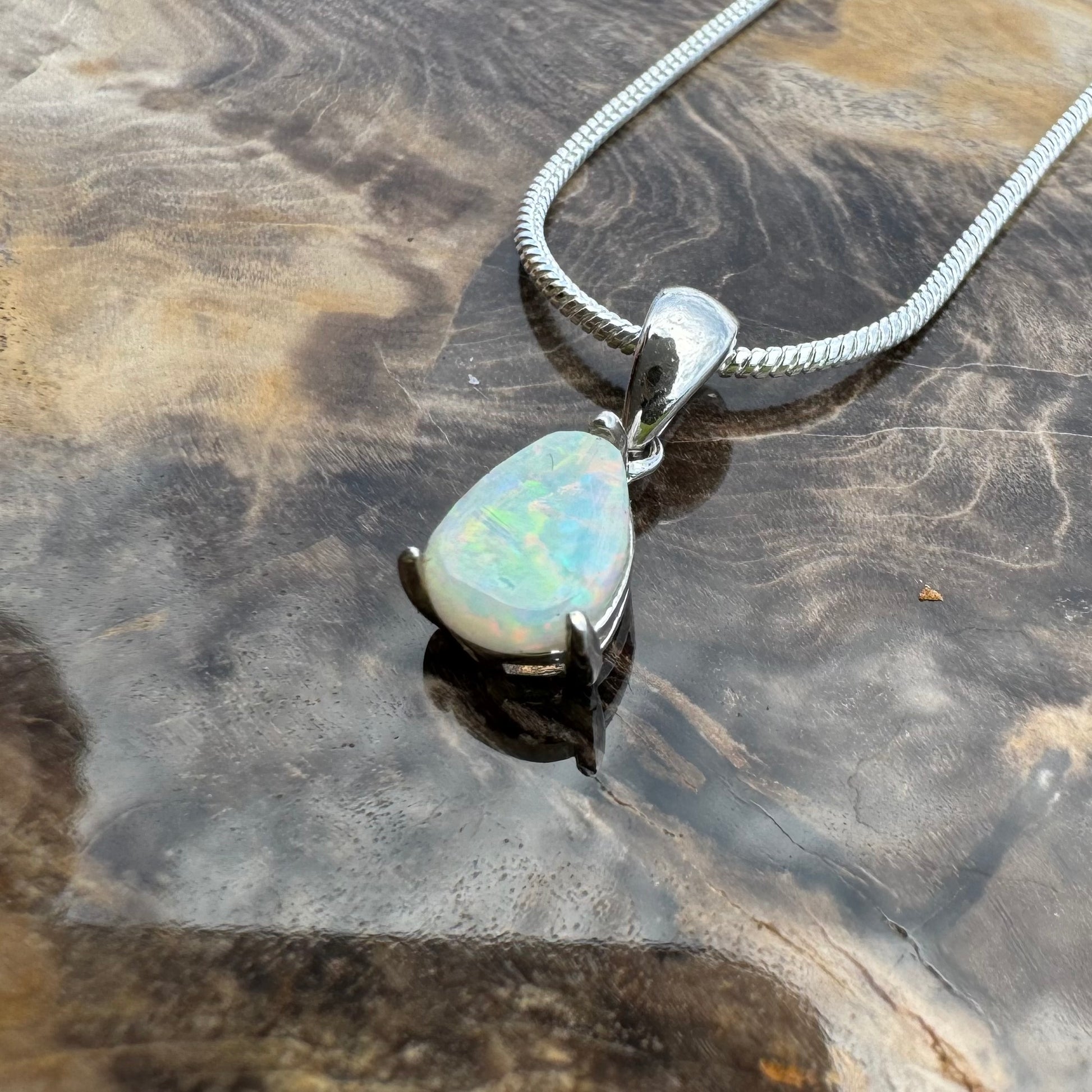 'Desert Radiance' ~ Handcrafted 1.5ct Solid Lightning Ridge Opal Sterling Silver Pendant Necklace - Iona Opal Australia