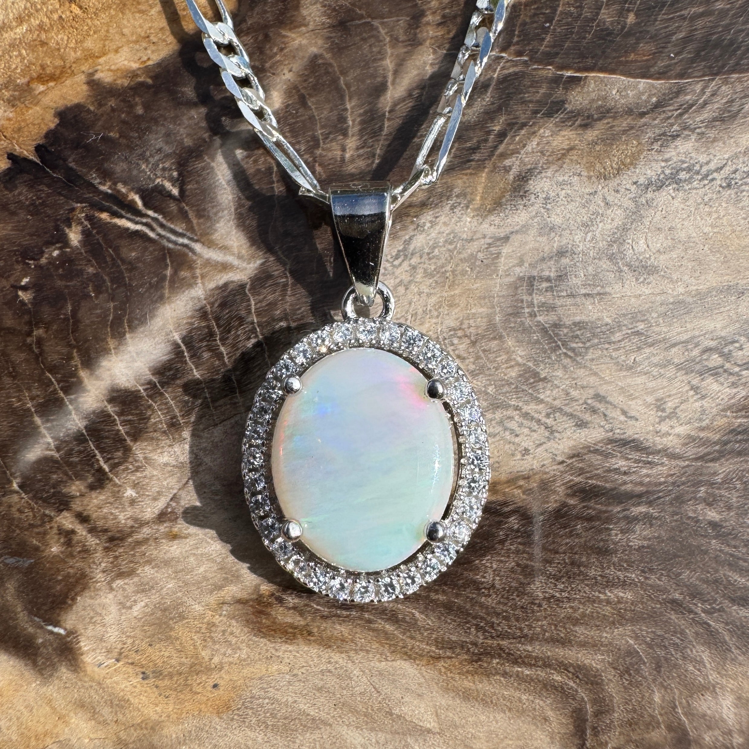 1.8ct Coober Pedy Opal Pendant Necklace ~ 'Binna Burra Rainforest' | 925 Sterling Silver | Solid Australian Opal