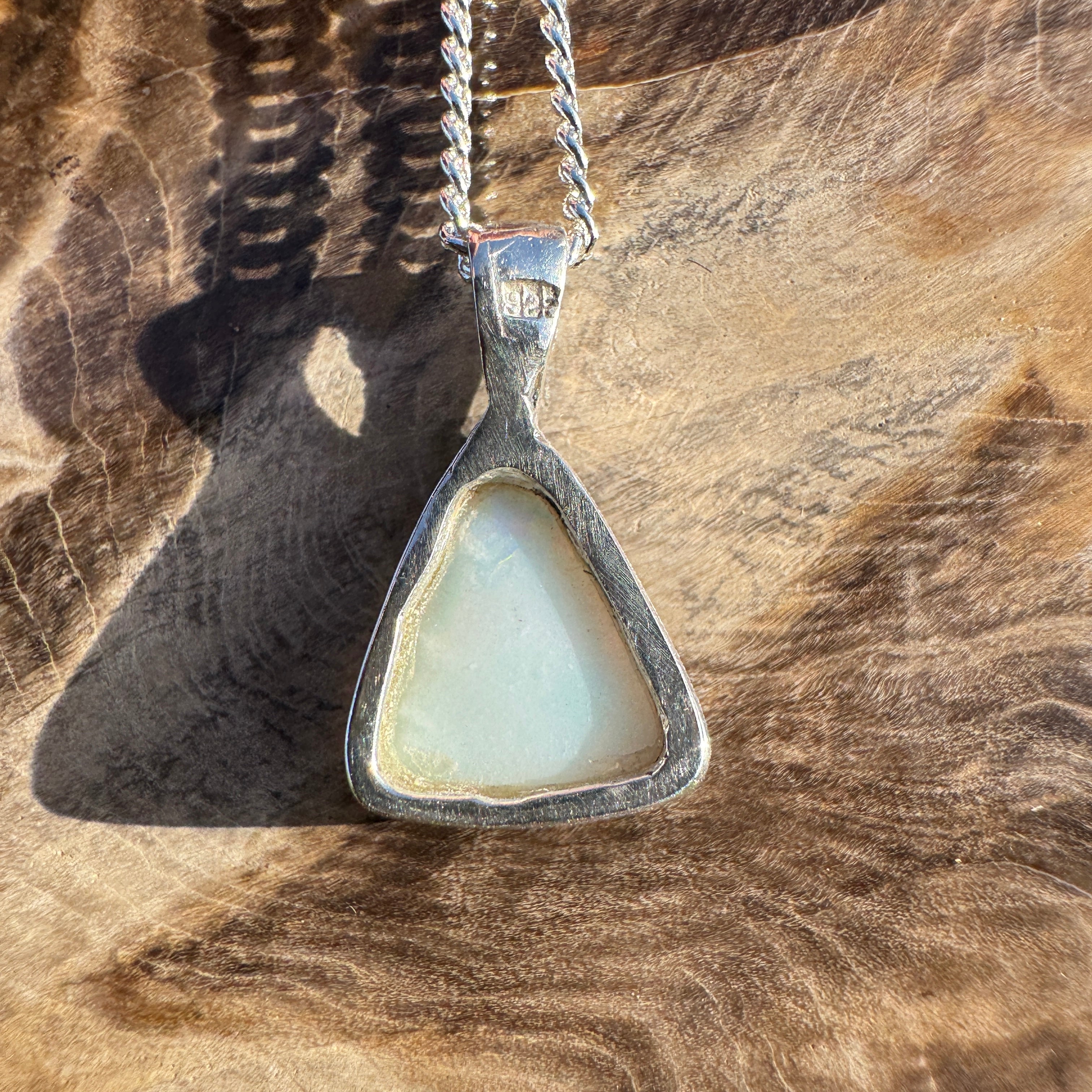 2.6ct Coober Pedy Opal Pendant Necklace ~ 'Wineglass Twilight' | 925 Sterling Silver | Solid Australian Opal