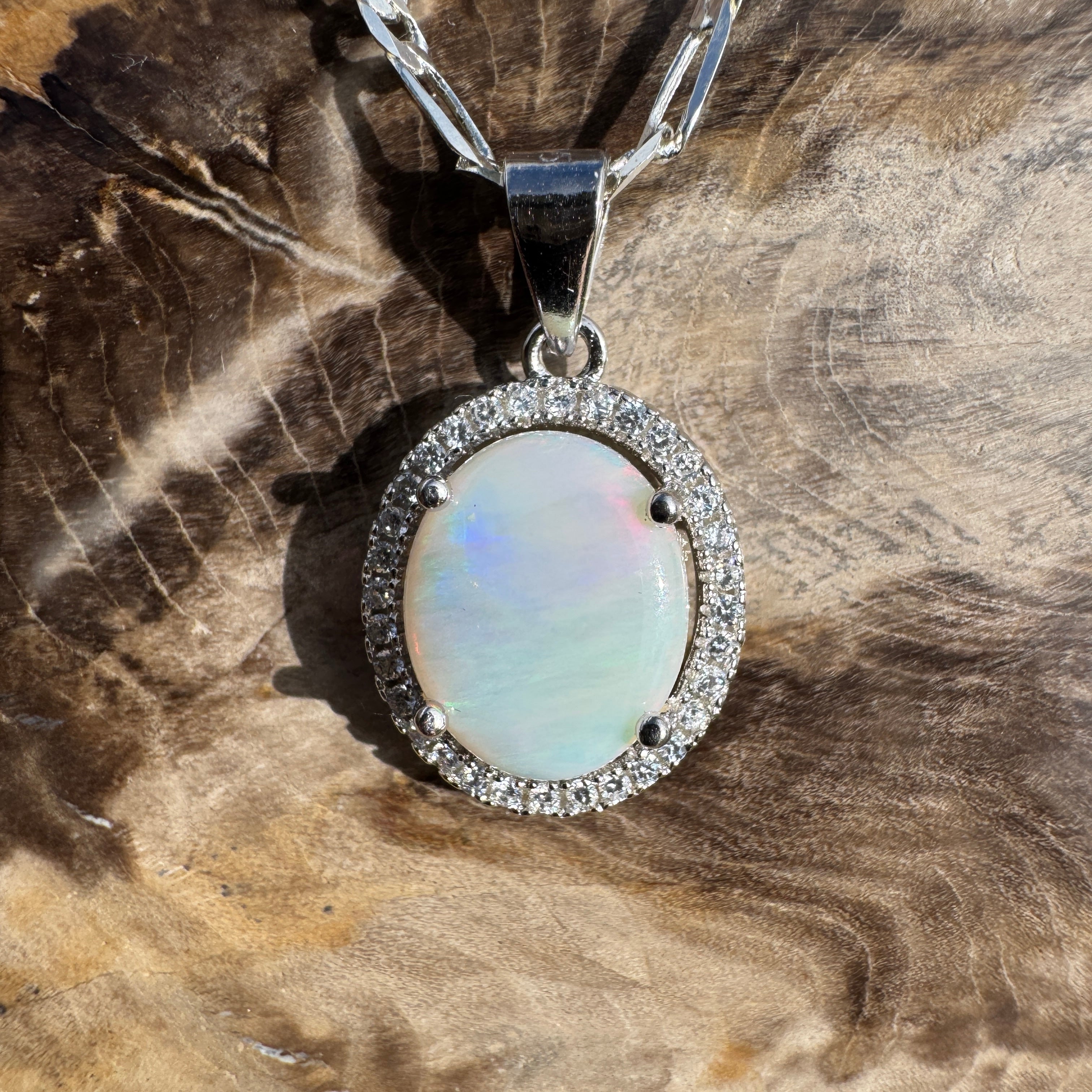 1.8ct Coober Pedy Opal Pendant Necklace ~ 'Binna Burra Rainforest' | 925 Sterling Silver | Solid Australian Opal