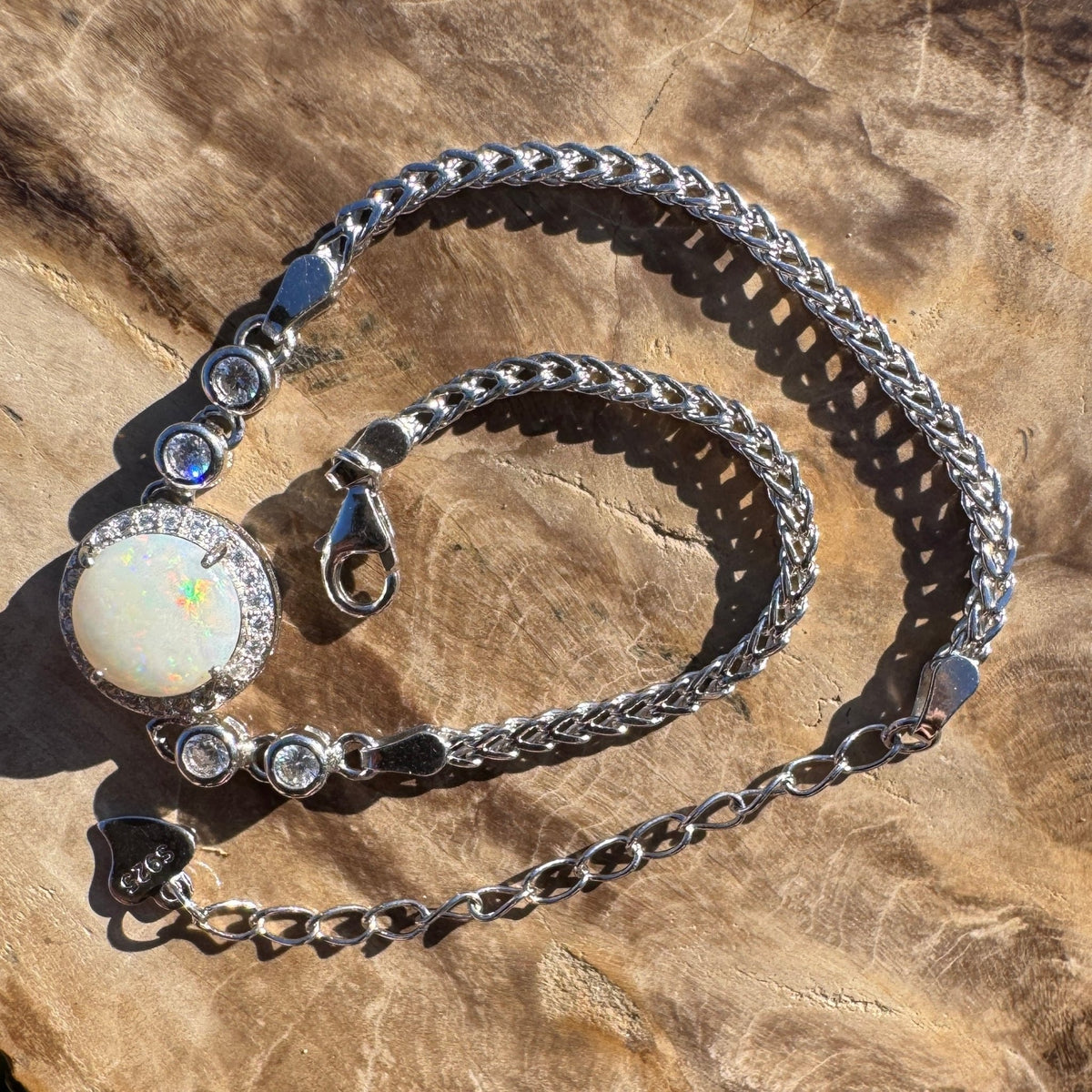 1ct Coober Pedy Opal Bracelet ~ 'Ballina Current' | 925 Sterling Silver | Solid Australian Opal