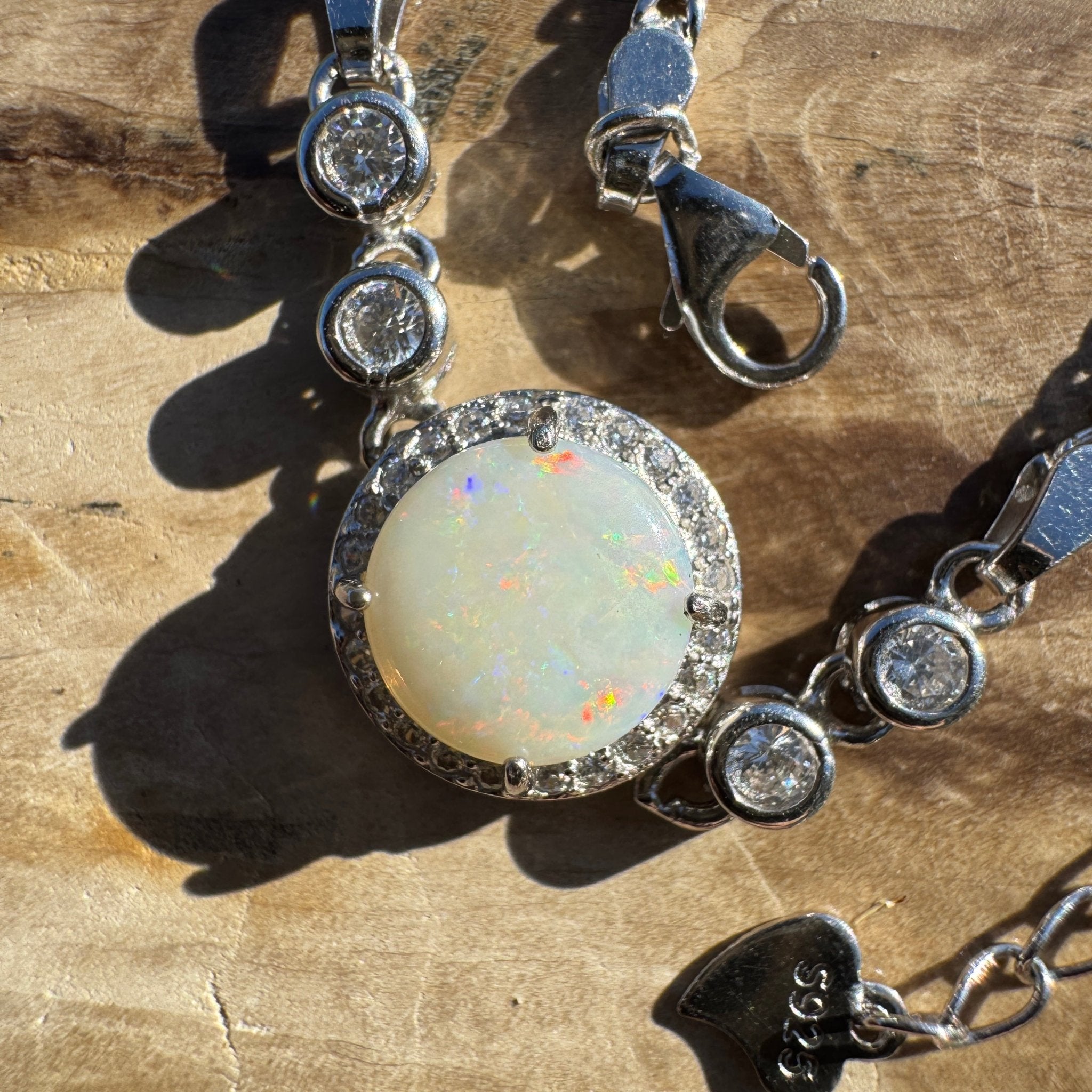1ct Coober Pedy Opal Bracelet ~ 'Ballina Current' | 925 Sterling Silver | Solid Australian Opal