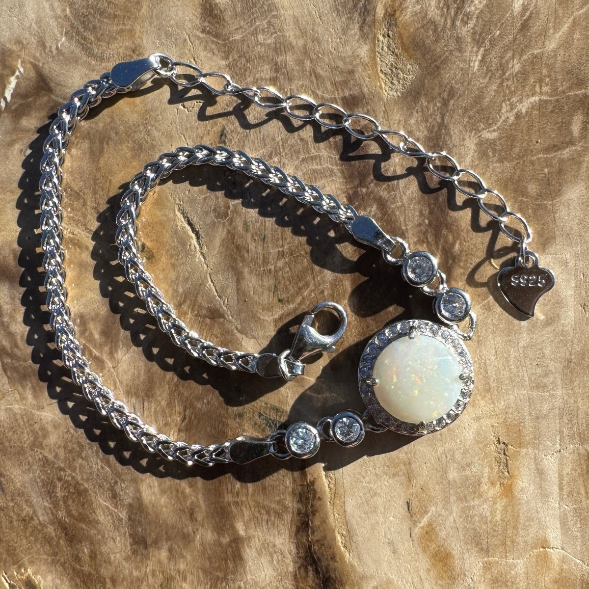 1ct Coober Pedy Opal Bracelet ~ 'Ballina Current' | 925 Sterling Silver | Solid Australian Opal