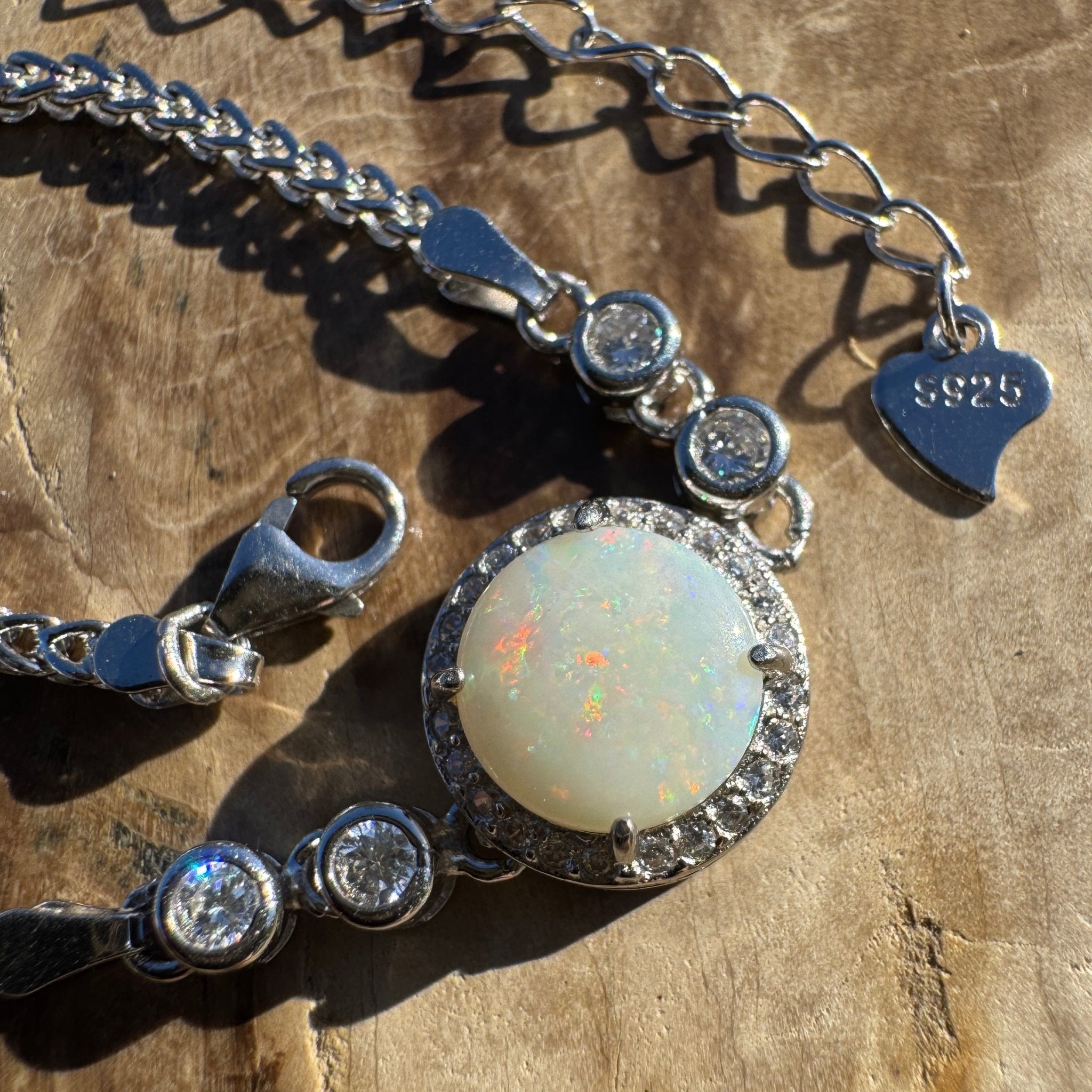 1ct Coober Pedy Opal Bracelet ~ 'Ballina Current' | 925 Sterling Silver | Solid Australian Opal