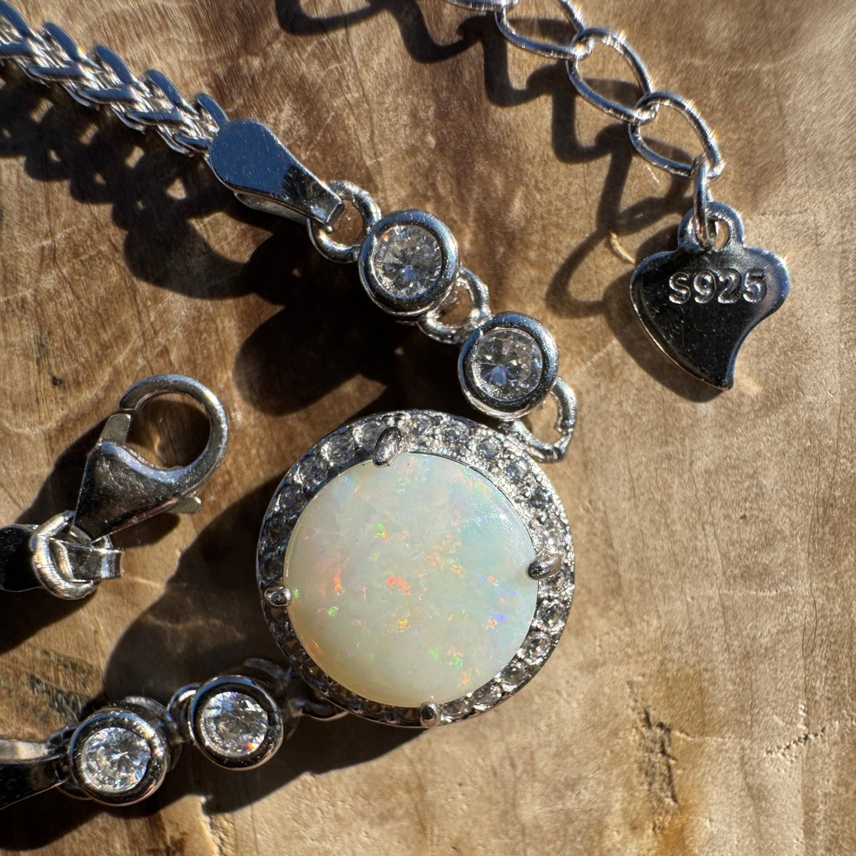 1ct Coober Pedy Opal Bracelet ~ 'Ballina Current' | 925 Sterling Silver | Solid Australian Opal
