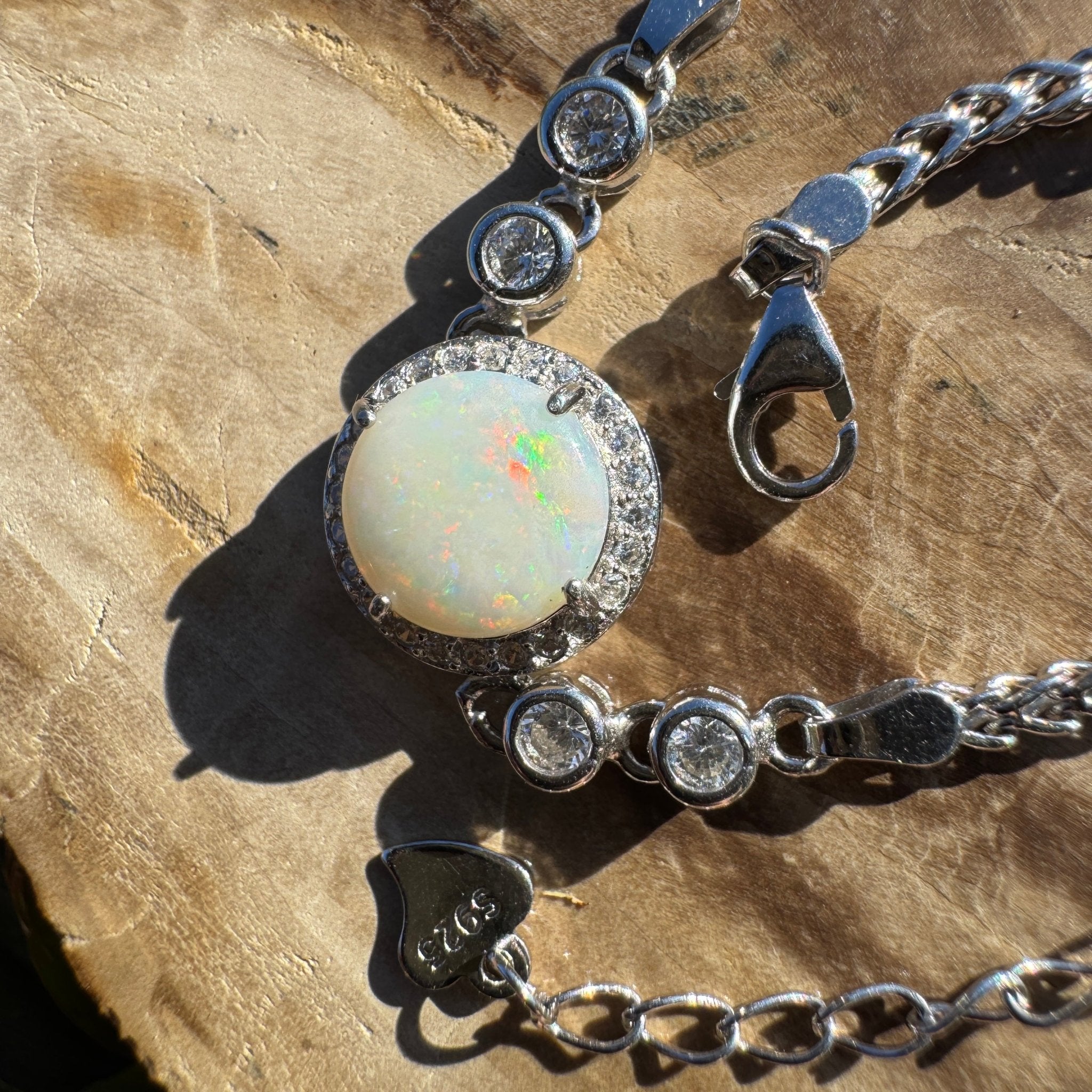 1ct Coober Pedy Opal Bracelet ~ 'Ballina Current' | 925 Sterling Silver | Solid Australian Opal