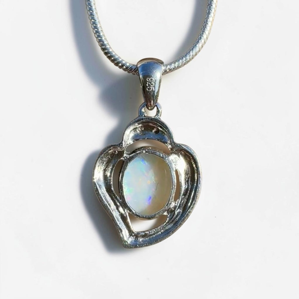 1ct Coober Pedy Opal Pendant Necklace ~ 'Corryong Glow' | 925 Sterling Silver | Solid Australian Opal