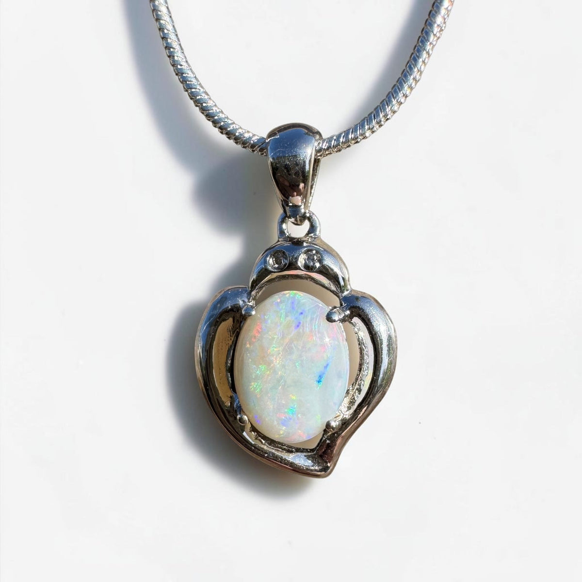 1ct Coober Pedy Opal Pendant Necklace ~ 'Corryong Glow' | 925 Sterling Silver | Solid Australian Opal