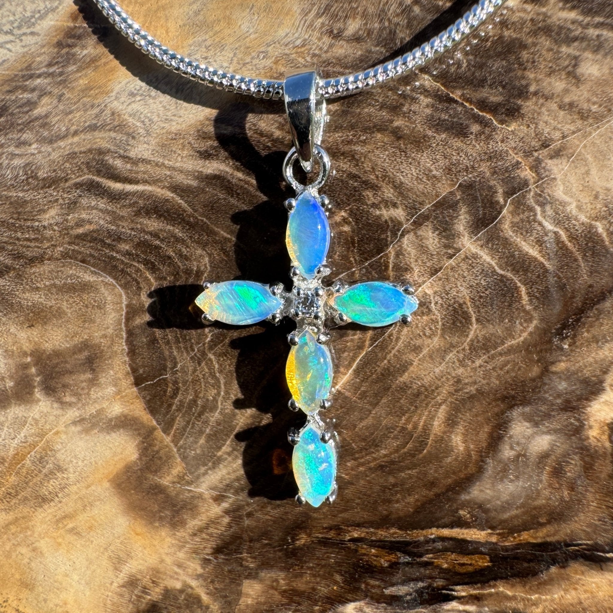 1ct Coober Pedy Opal Pendant Necklace ~ 'Daintree Divine' | 925 Sterling Silver | Solid Australian Opal