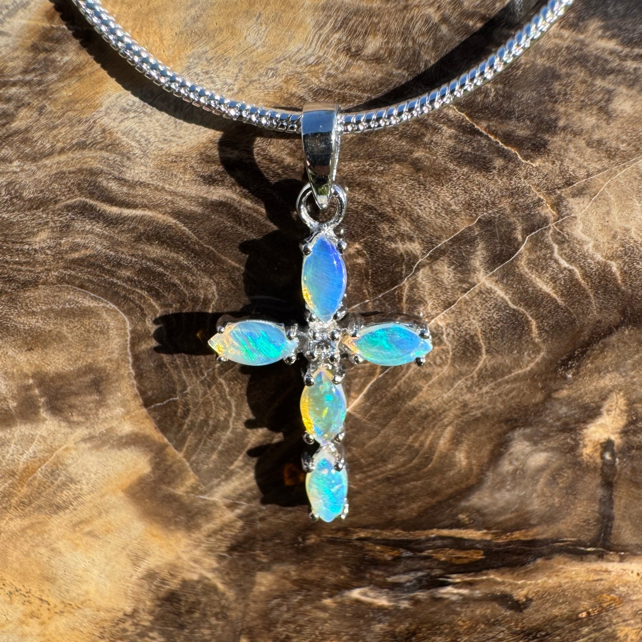 1ct Coober Pedy Opal Pendant Necklace ~ 'Daintree Divine' | 925 Sterling Silver | Solid Australian Opal
