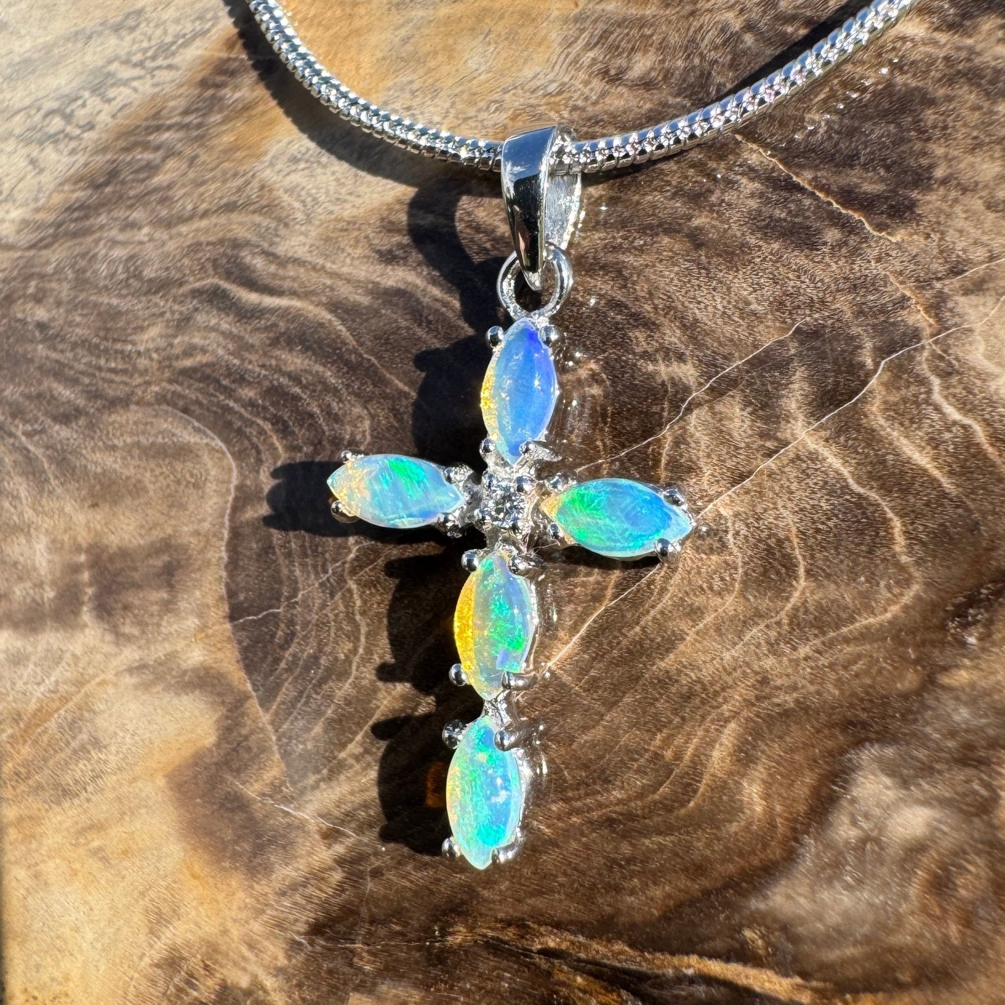 1ct Coober Pedy Opal Pendant Necklace ~ 'Daintree Divine' | 925 Sterling Silver | Solid Australian Opal