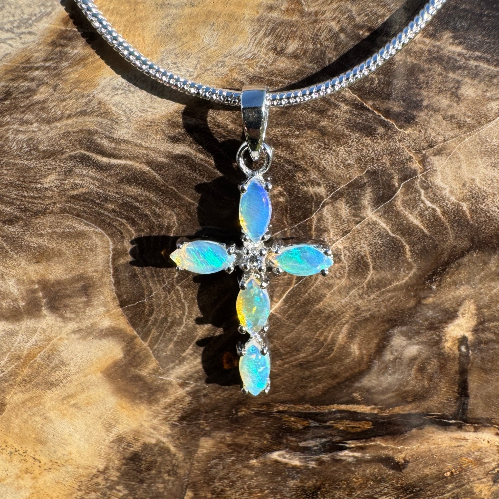 1ct Coober Pedy Opal Pendant Necklace ~ 'Daintree Divine' | 925 Sterling Silver | Solid Australian Opal