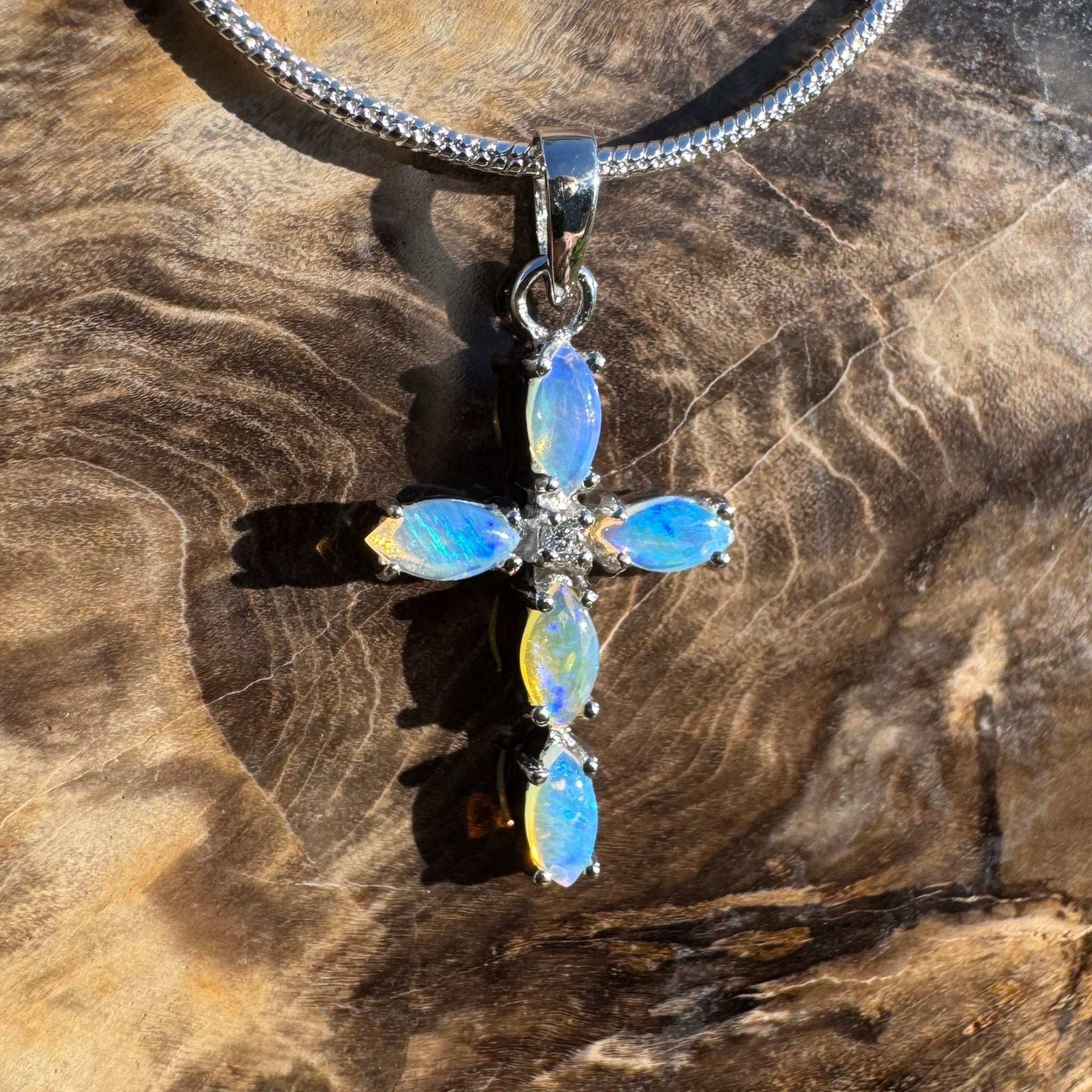 1ct Coober Pedy Opal Pendant Necklace ~ 'Daintree Divine' | 925 Sterling Silver | Solid Australian Opal