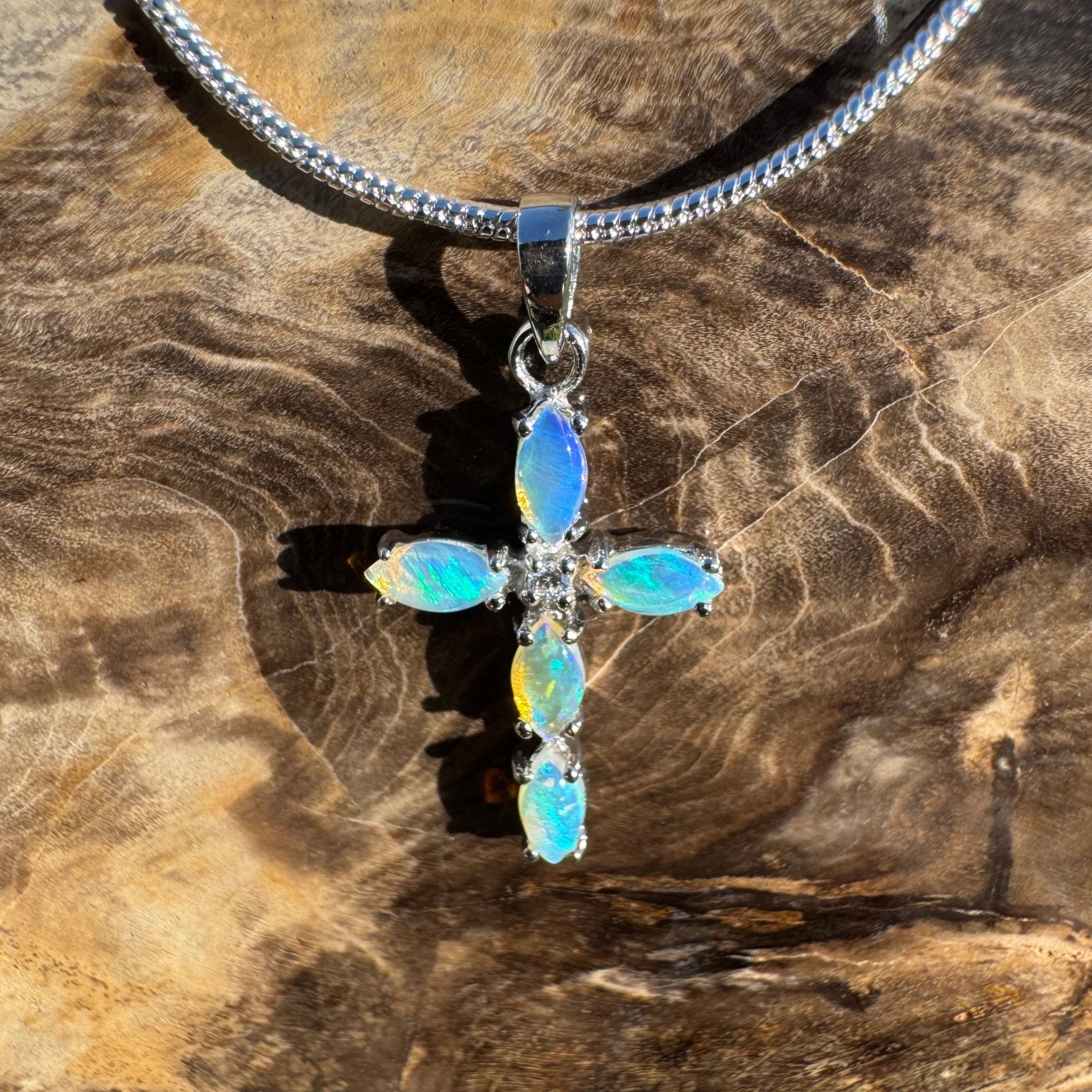 1ct Coober Pedy Opal Pendant Necklace ~ 'Daintree Divine' | 925 Sterling Silver | Solid Australian Opal