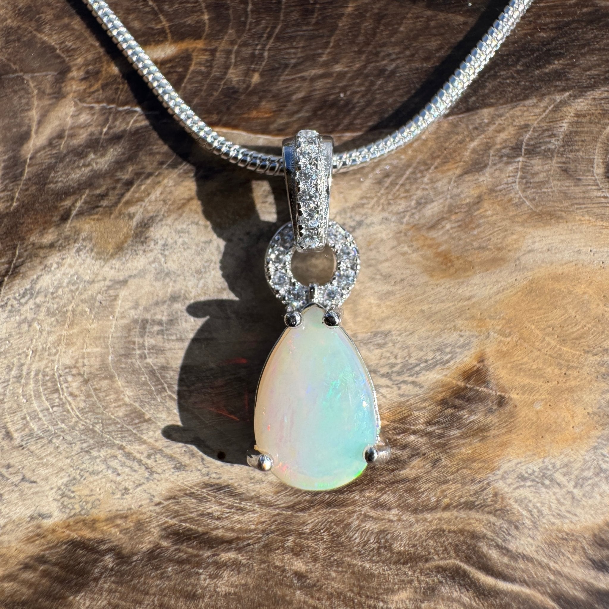1ct Coober Pedy Opal Pendant Necklace ~ 'Dingo Creek Dusk' | 925 Sterling Silver | Solid Australian Opal
