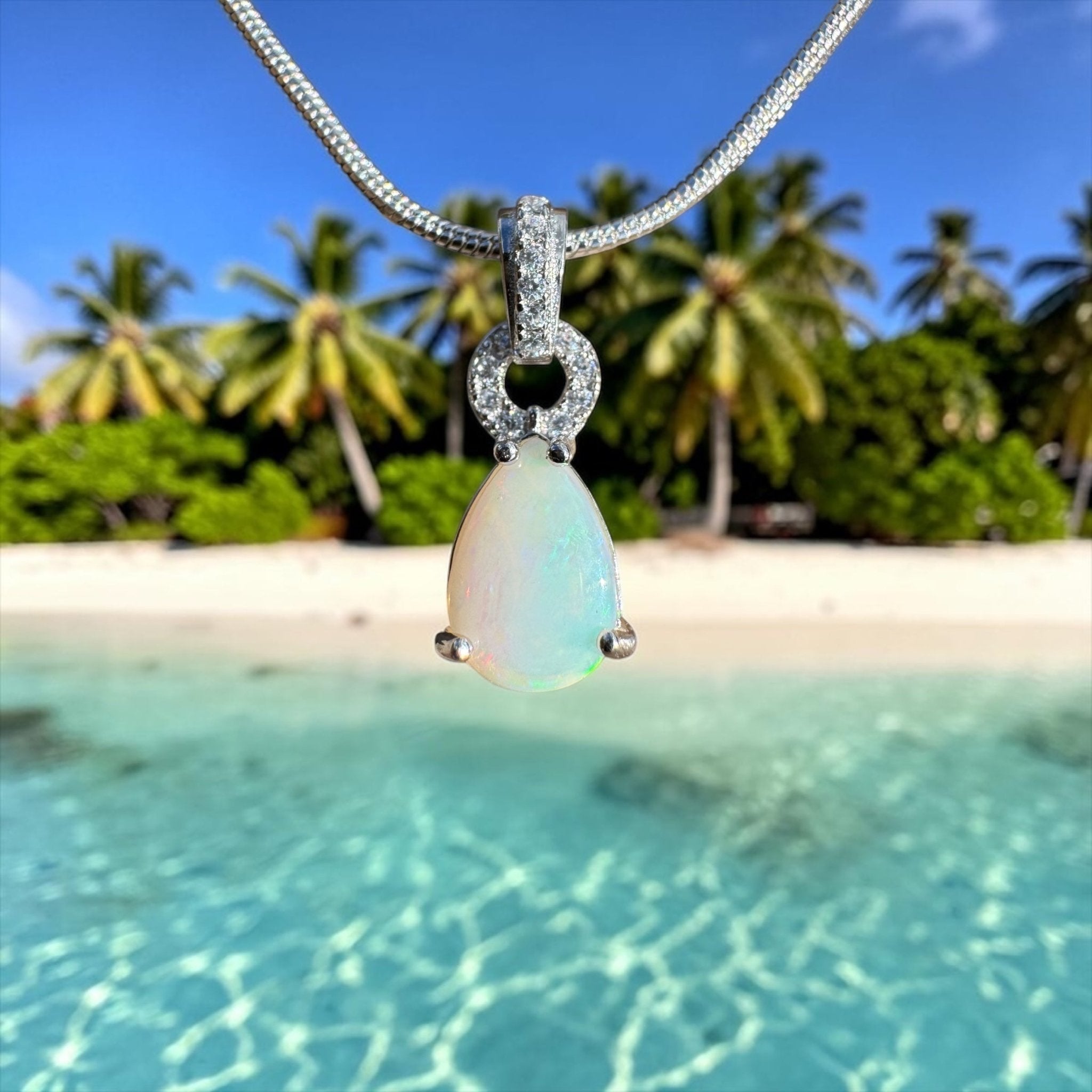 1ct Coober Pedy Opal Pendant Necklace ~ 'Dingo Creek Dusk' | 925 Sterling Silver | Solid Australian Opal