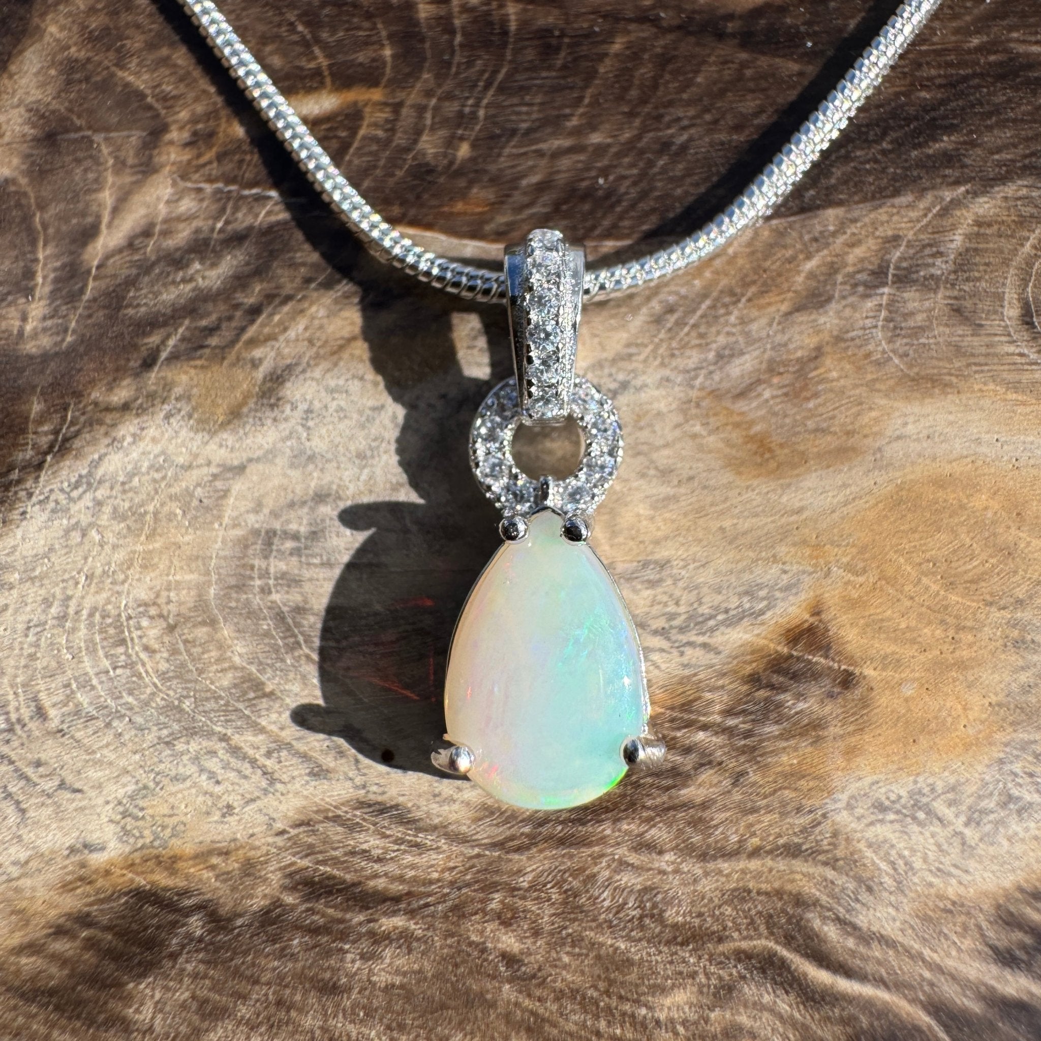 1ct Coober Pedy Opal Pendant Necklace ~ 'Dingo Creek Dusk' | 925 Sterling Silver | Solid Australian Opal