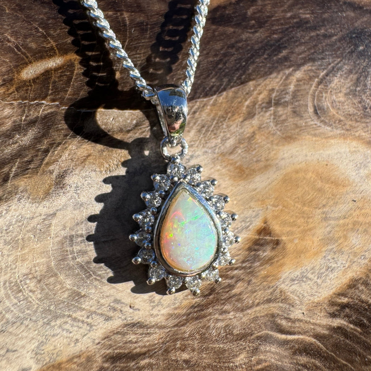 1ct Coober Pedy Opal Pendant Necklace ~ 'Mataranka Springs' | 925 Sterling Silver | Solid Australian Opal