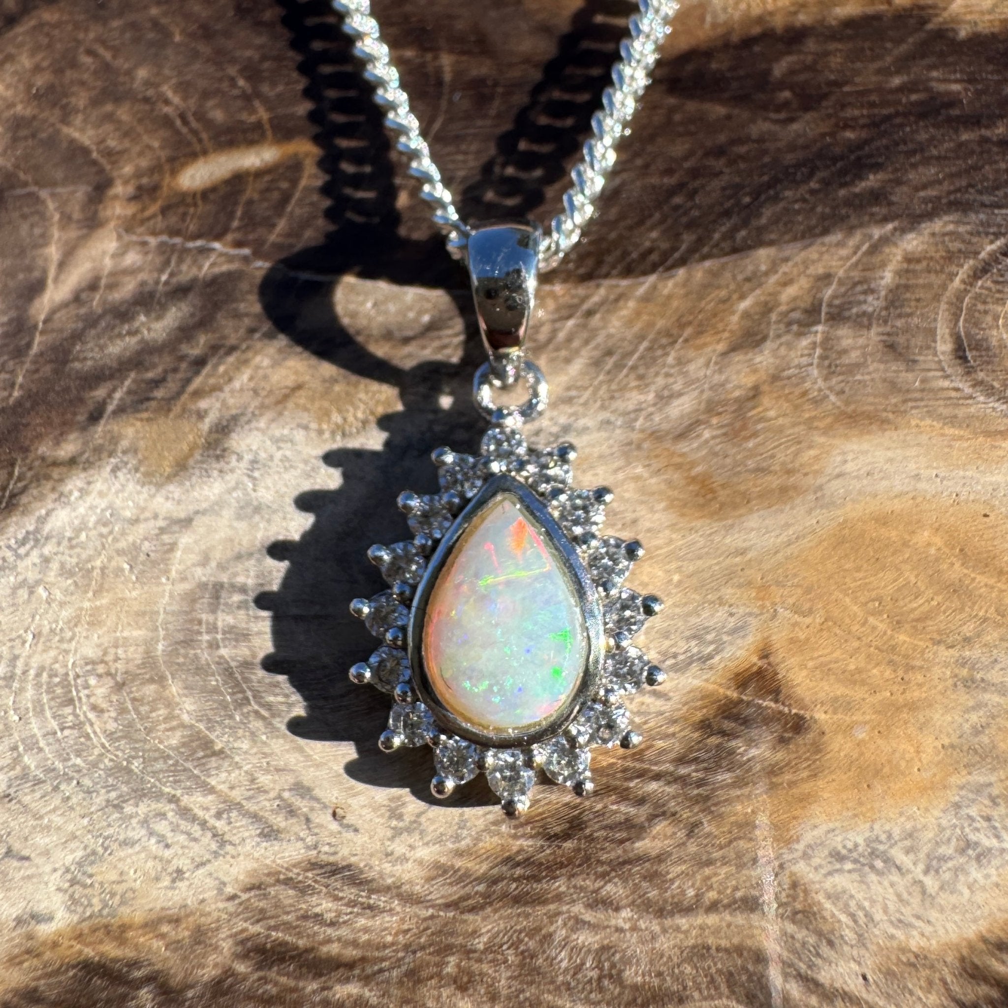 1ct Coober Pedy Opal Pendant Necklace ~ 'Mataranka Springs' | 925 Sterling Silver | Solid Australian Opal
