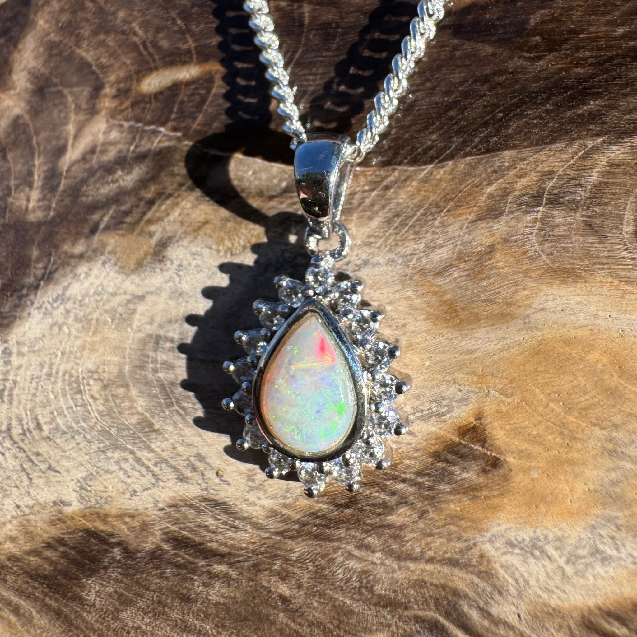 1ct Coober Pedy Opal Pendant Necklace ~ 'Mataranka Springs' | 925 Sterling Silver | Solid Australian Opal