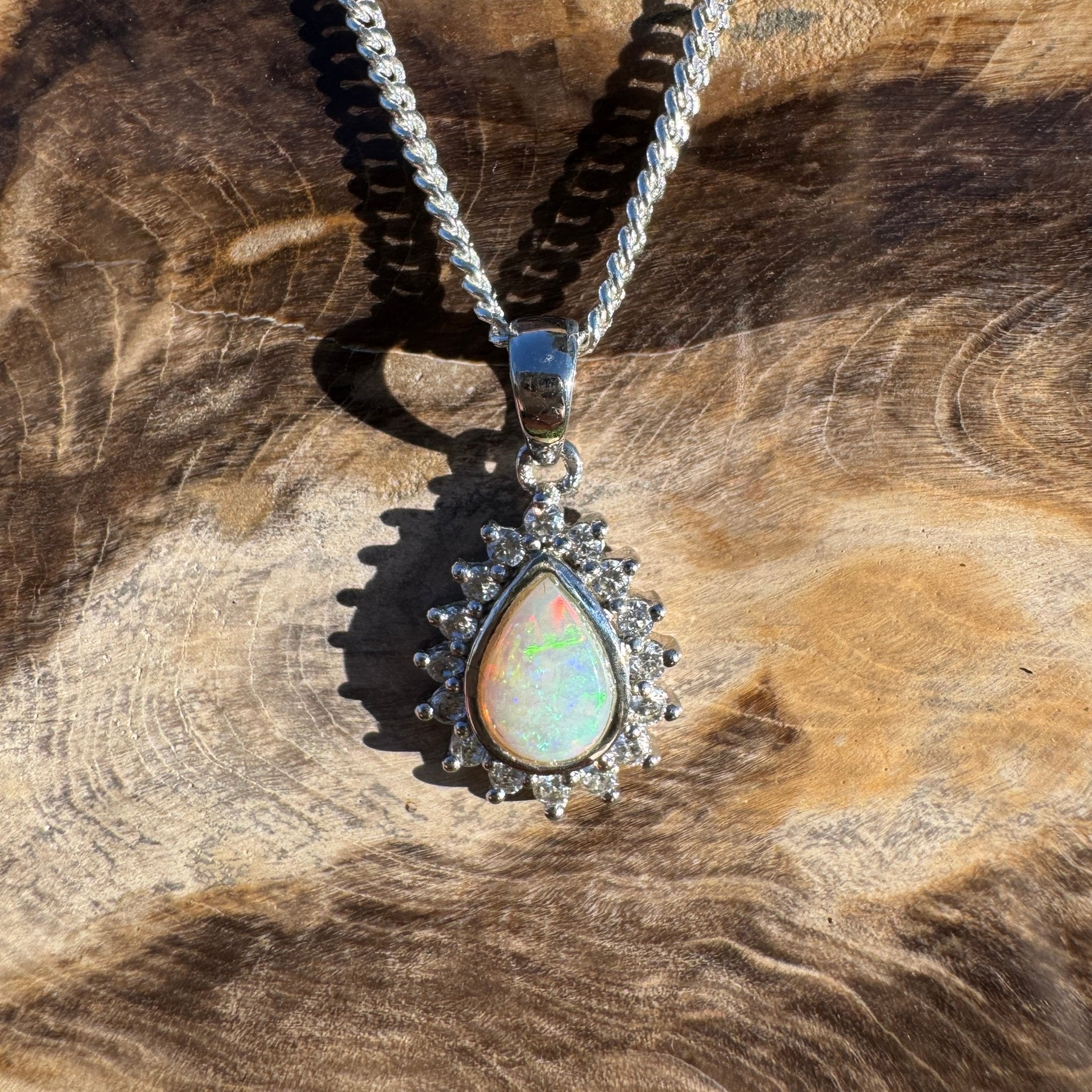 1ct Coober Pedy Opal Pendant Necklace ~ 'Mataranka Springs' | 925 Sterling Silver | Solid Australian Opal
