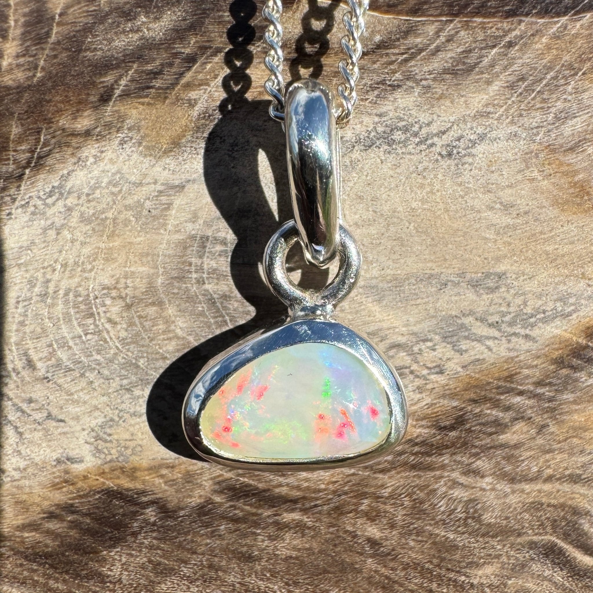 1ct Coober Pedy Opal Pendant Necklace ~ 'Nautilus Nebula' | 925 Sterling Silver | Solid Australian Opal
